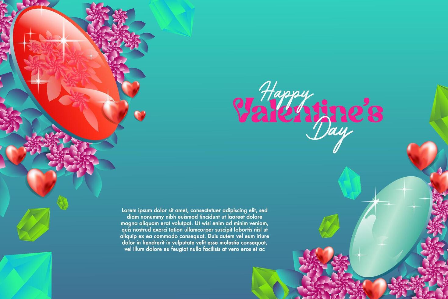 Elegant realistic valentine card, banner and poster background abstract with love icon and flower layout vector