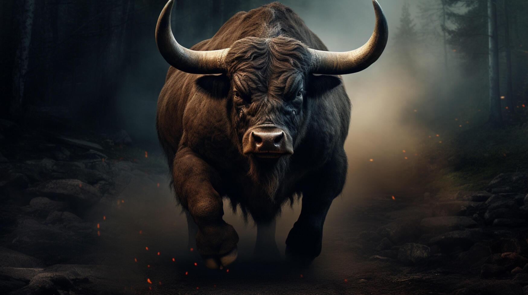 AI generated bull high quality image photo