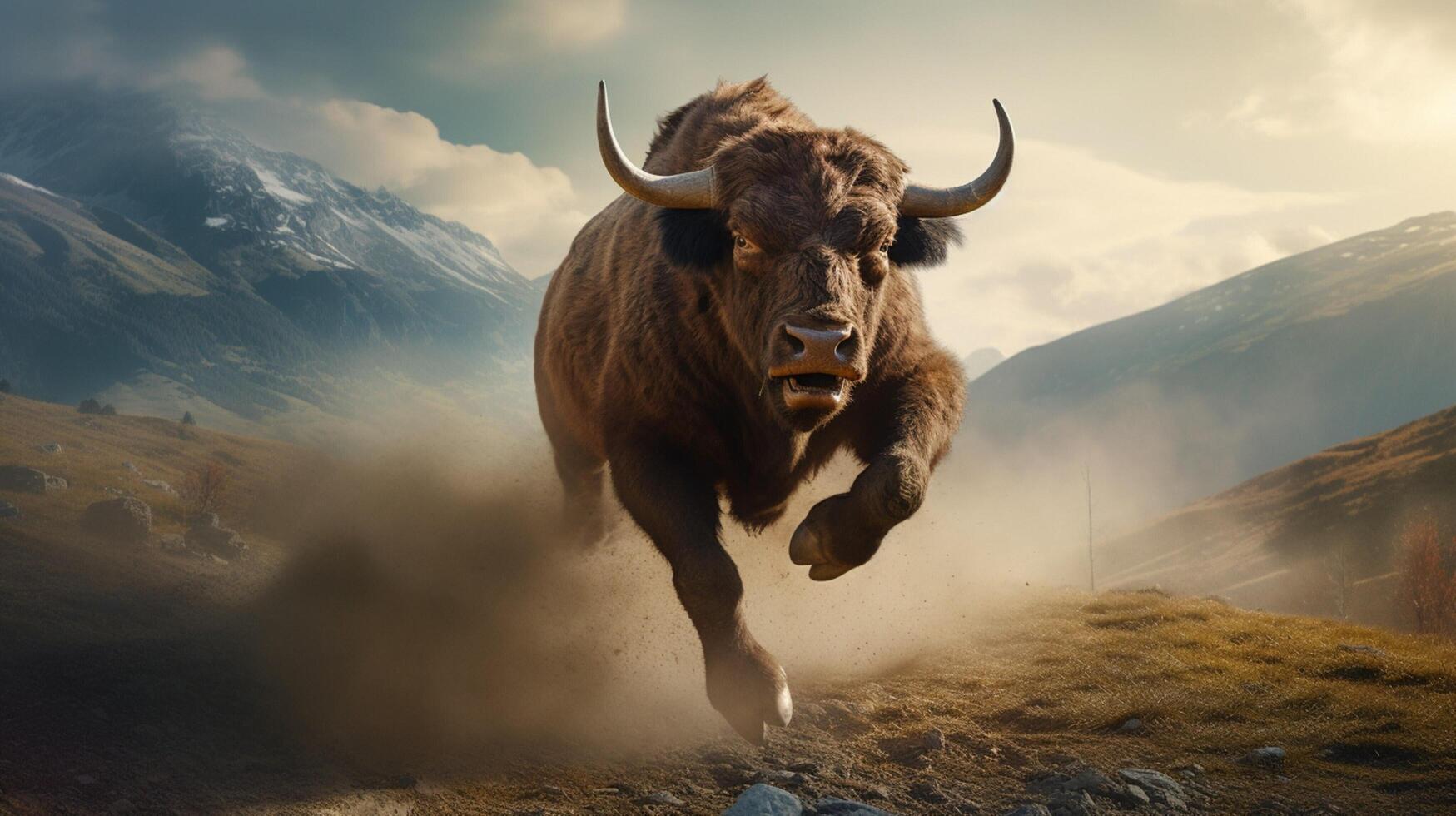 AI generated bull high quality image photo