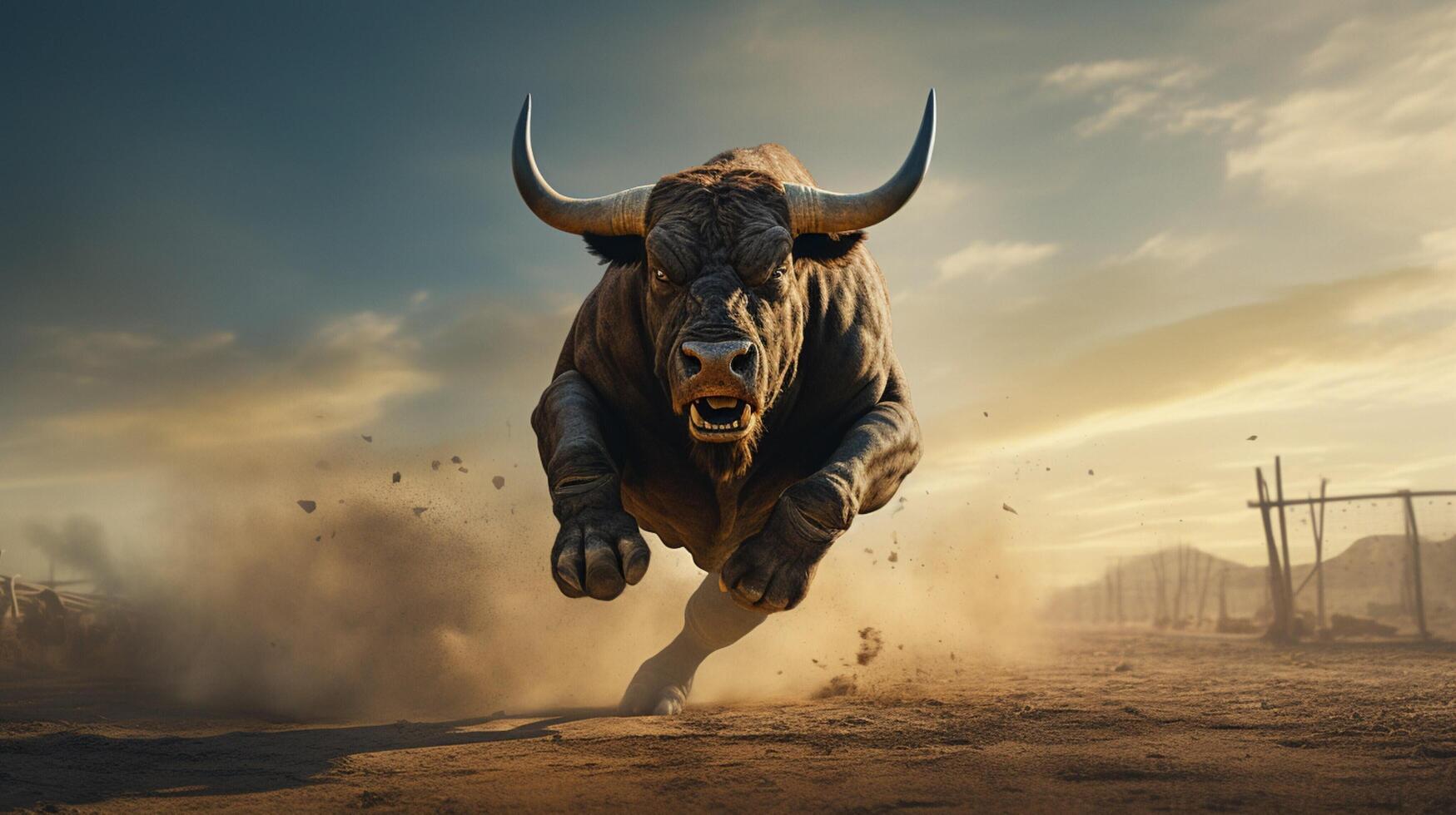 AI generated bull high quality image photo