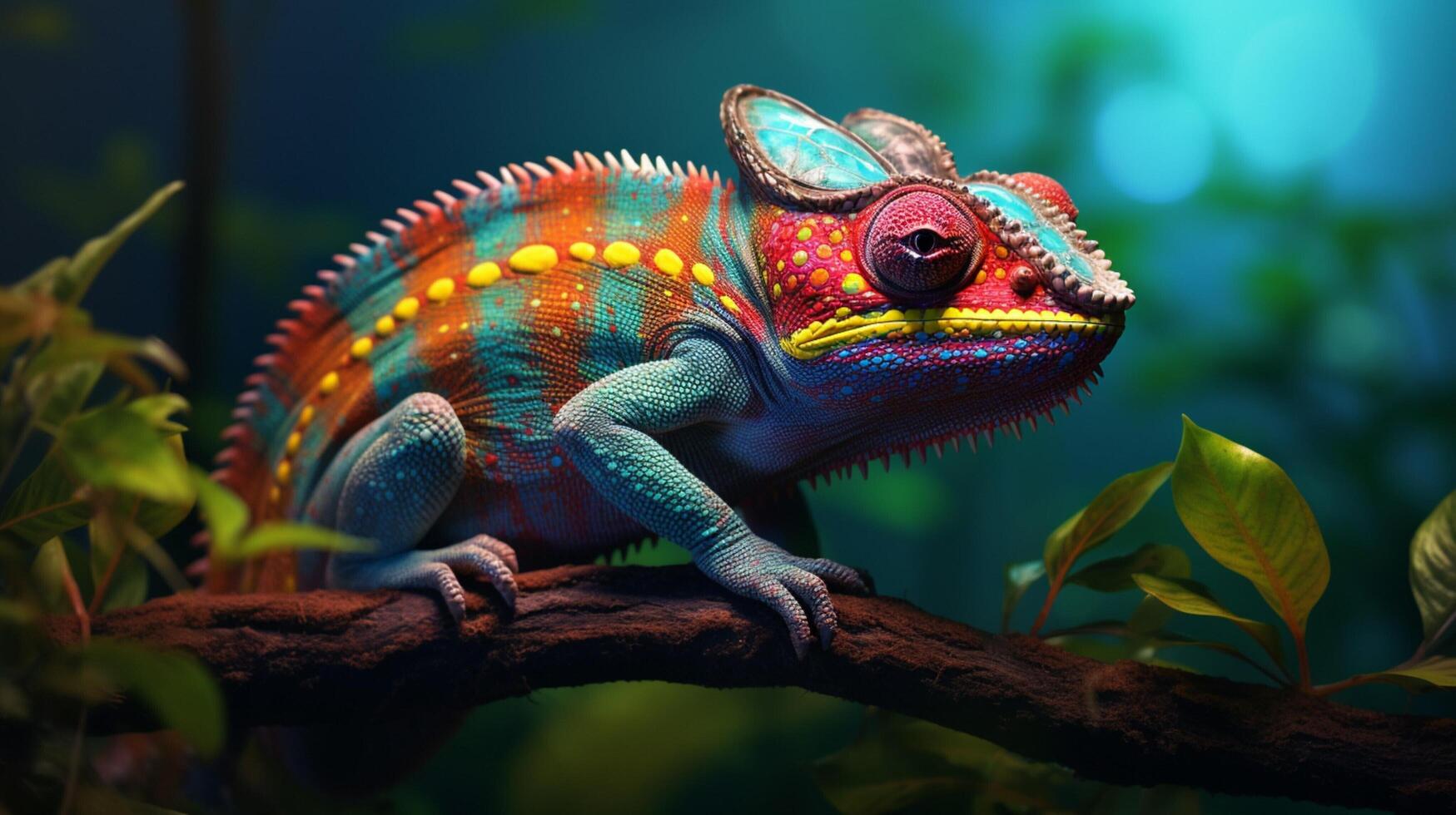 AI generated chameleon high quality image photo