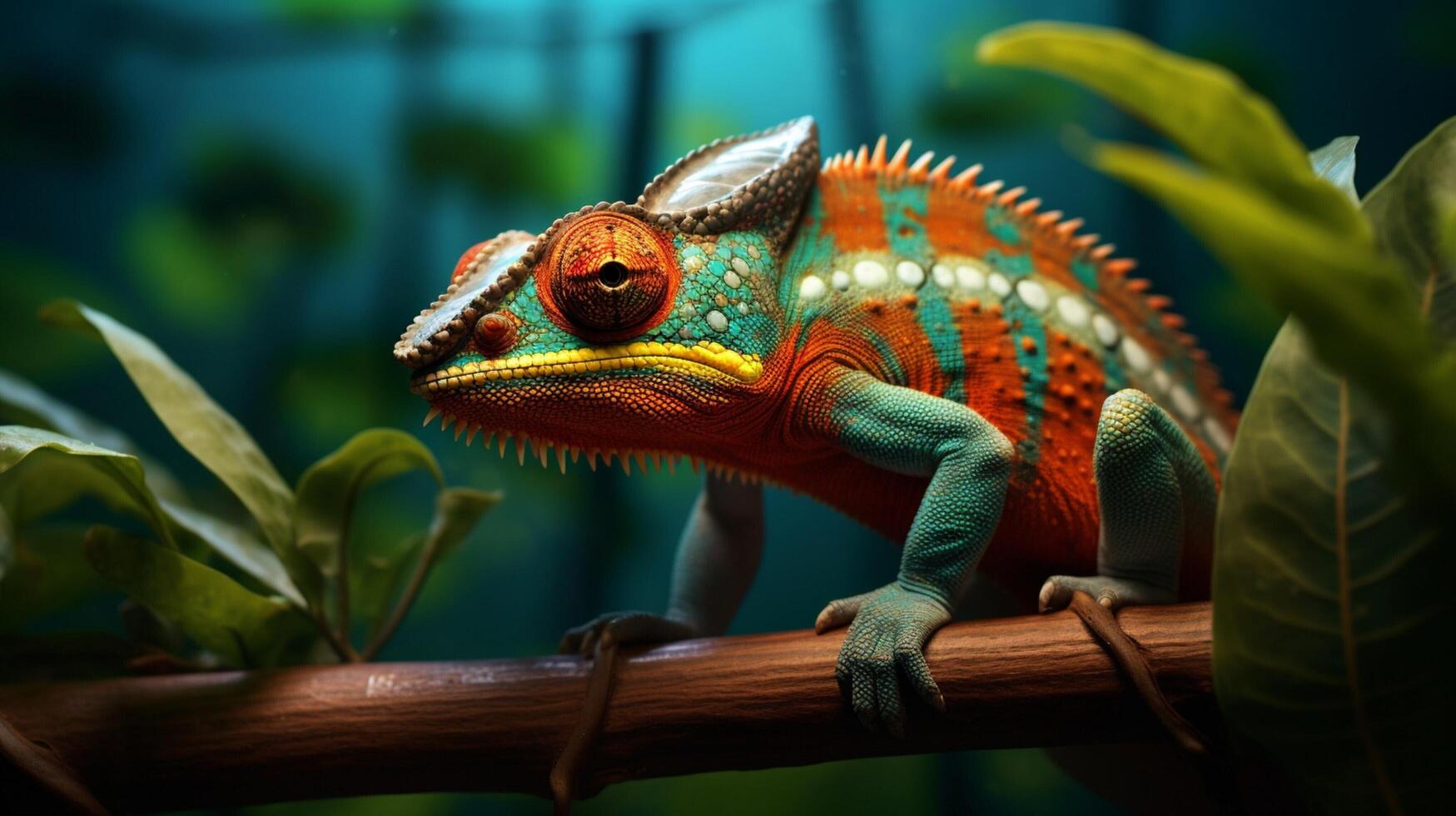 AI generated chameleon high quality image photo