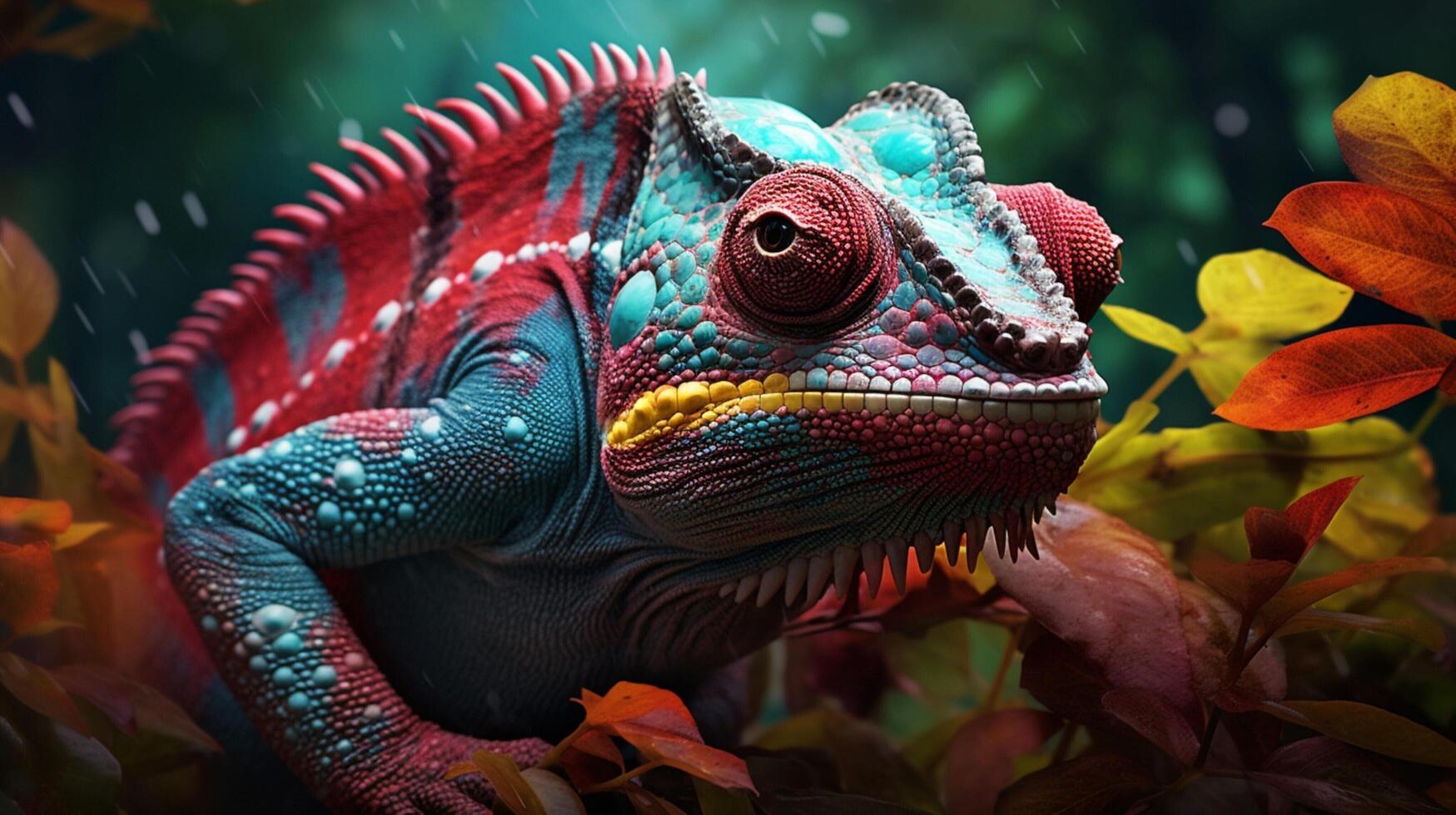 AI generated chameleon high quality image photo