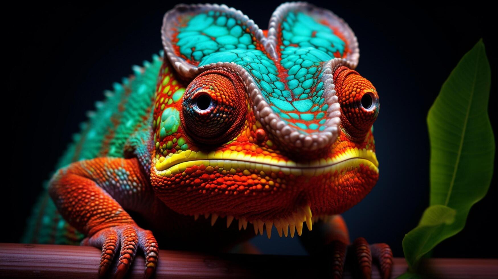 AI generated chameleon high quality image photo