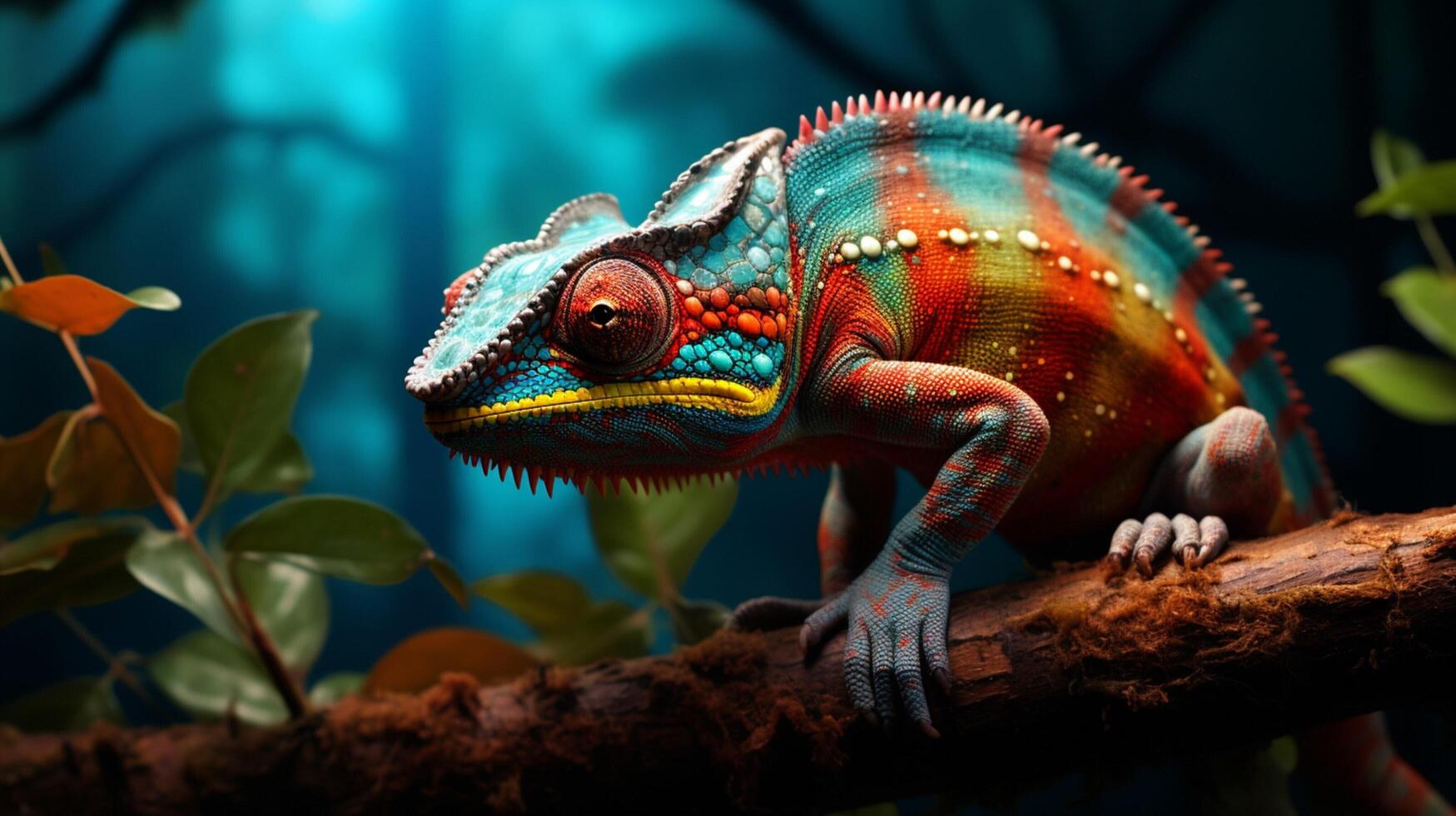 AI generated chameleon high quality image photo