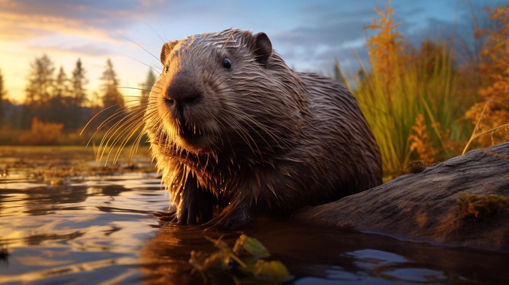 AI generated beaver high quality image photo