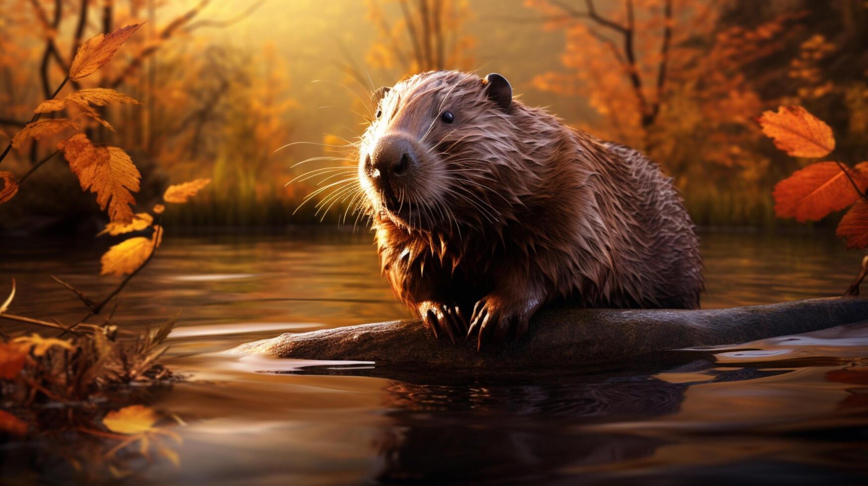 AI generated beaver high quality image photo