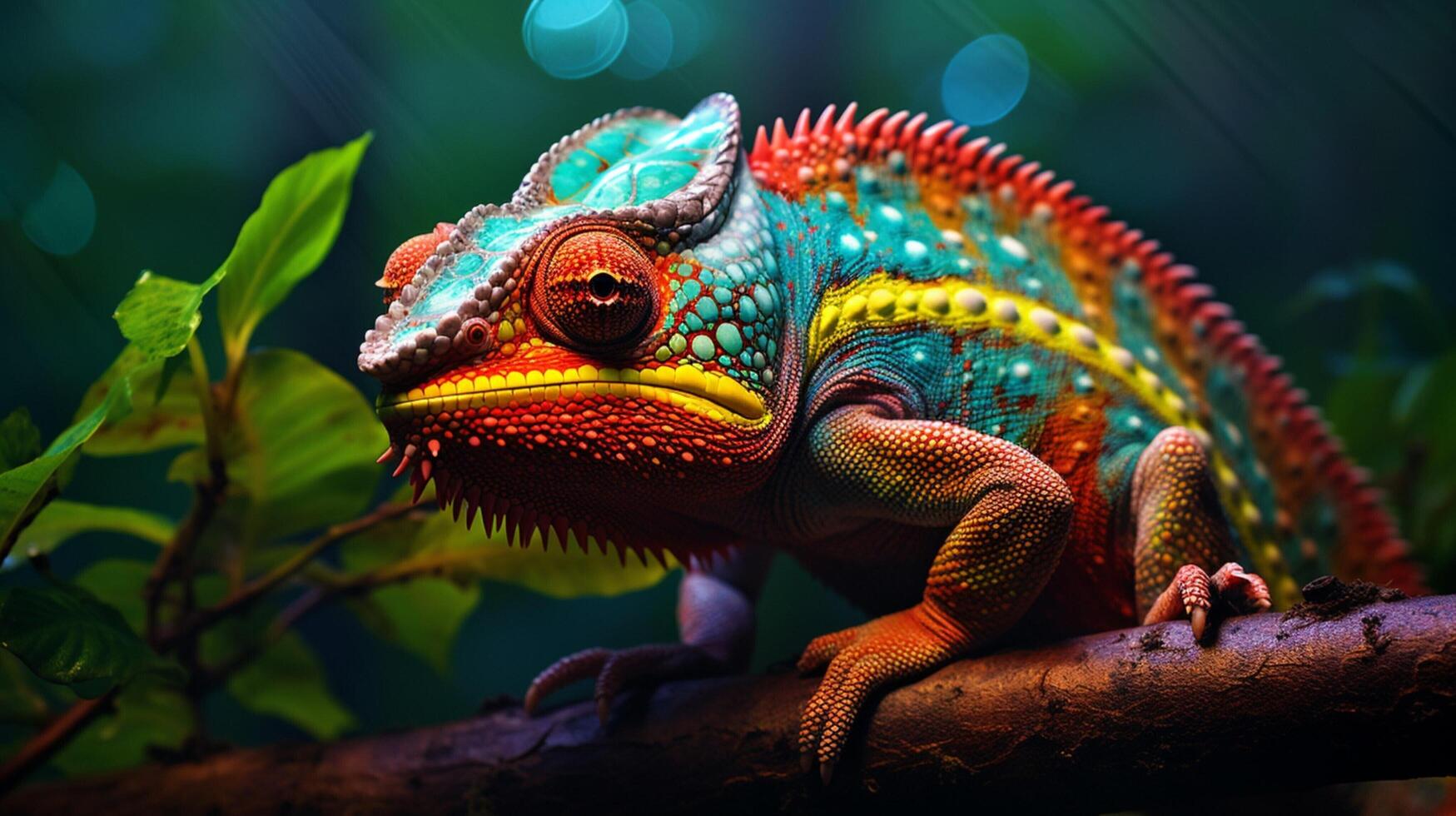 AI generated chameleon high quality image photo