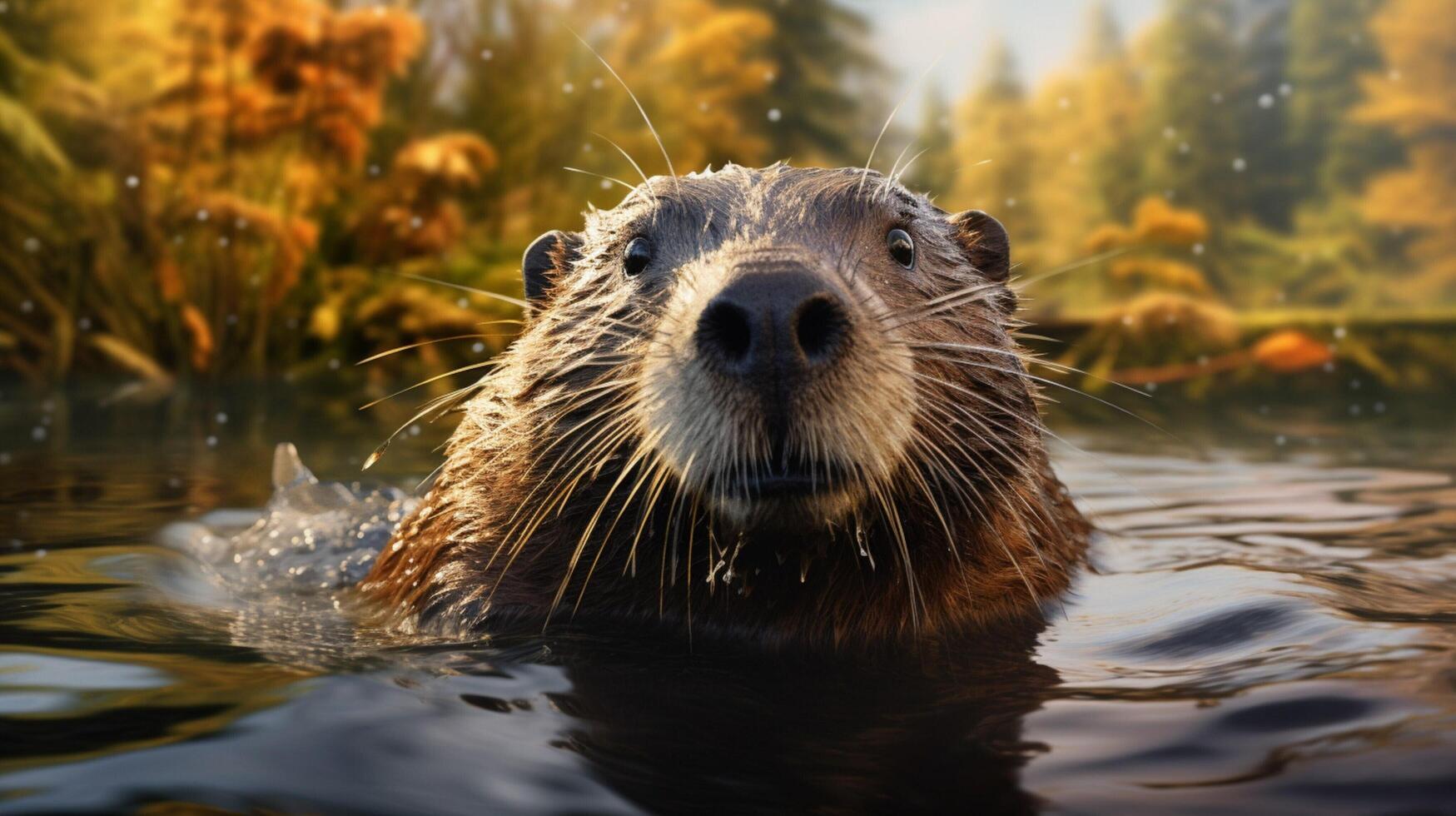 AI generated beaver high quality image photo