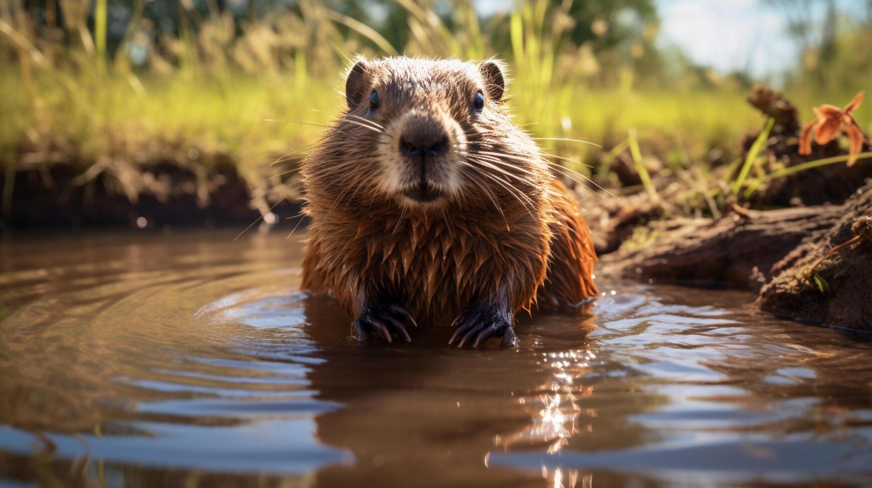 AI generated beaver high quality image photo