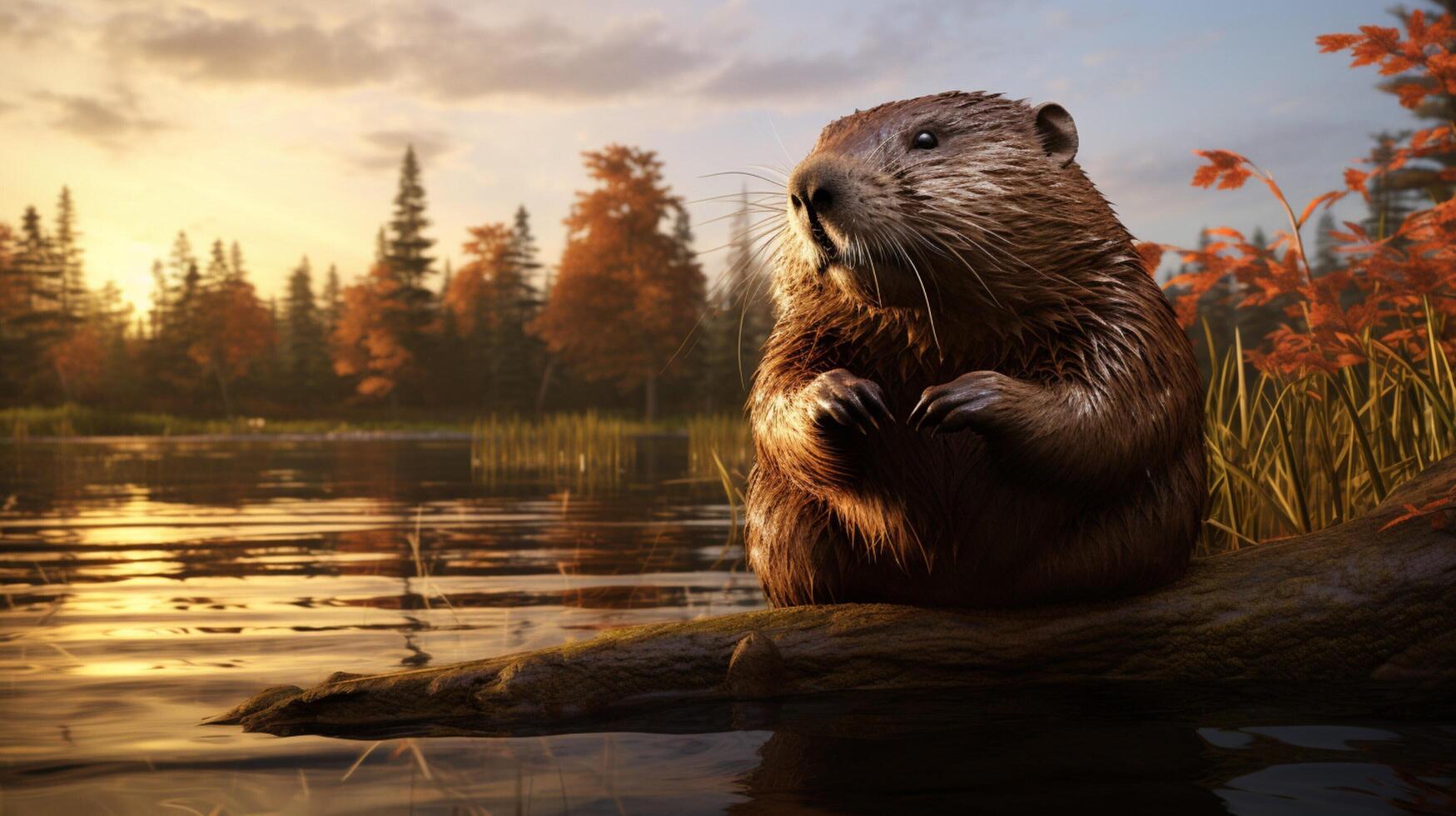 AI generated beaver high quality image photo