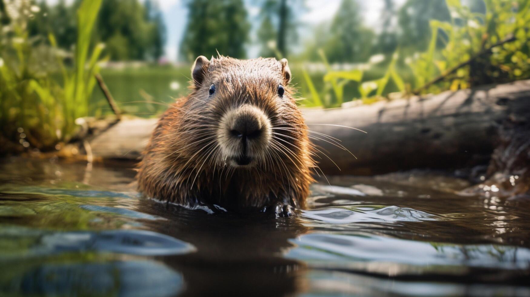 AI generated beaver high quality image photo