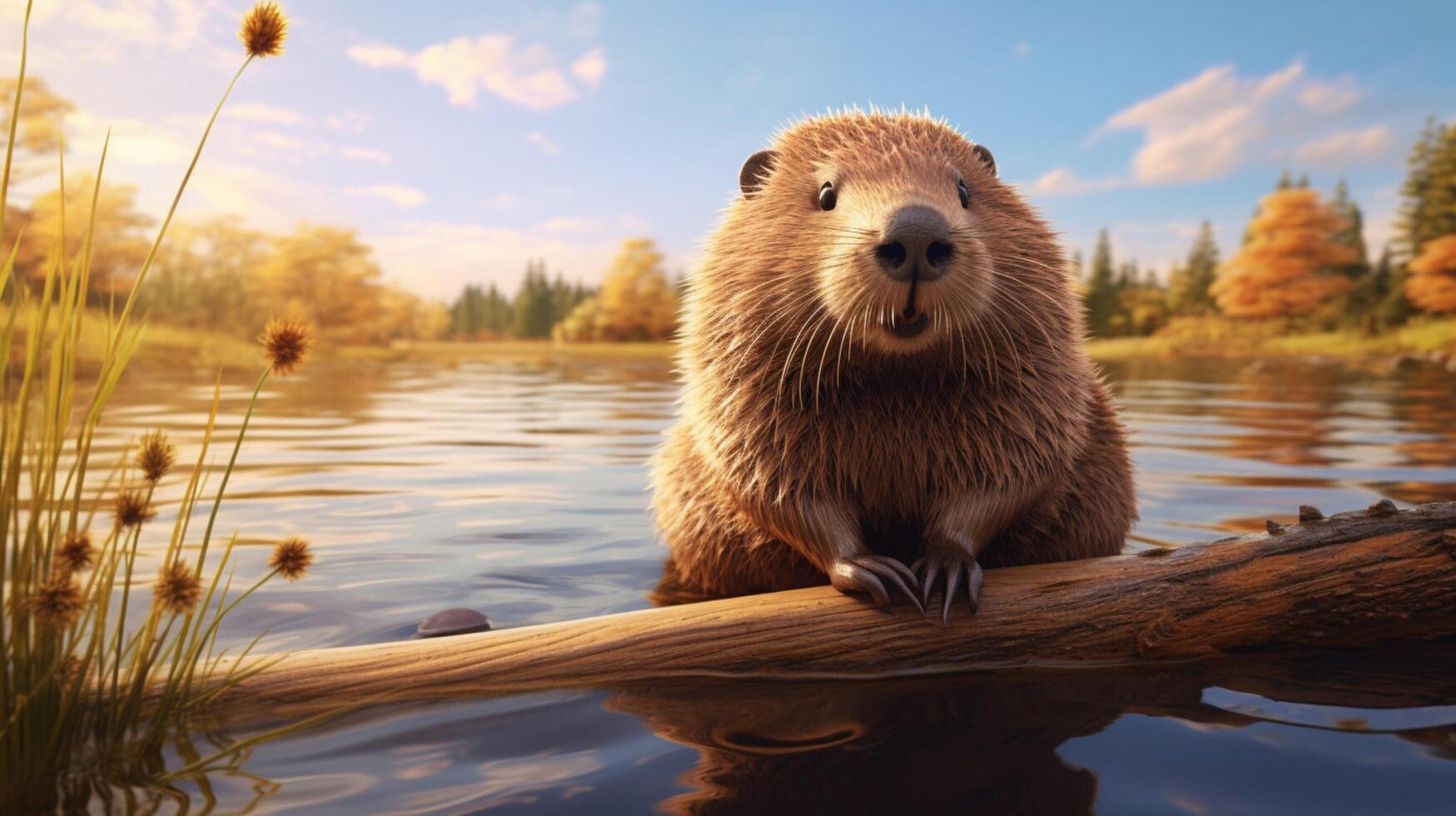 AI generated beaver high quality image photo