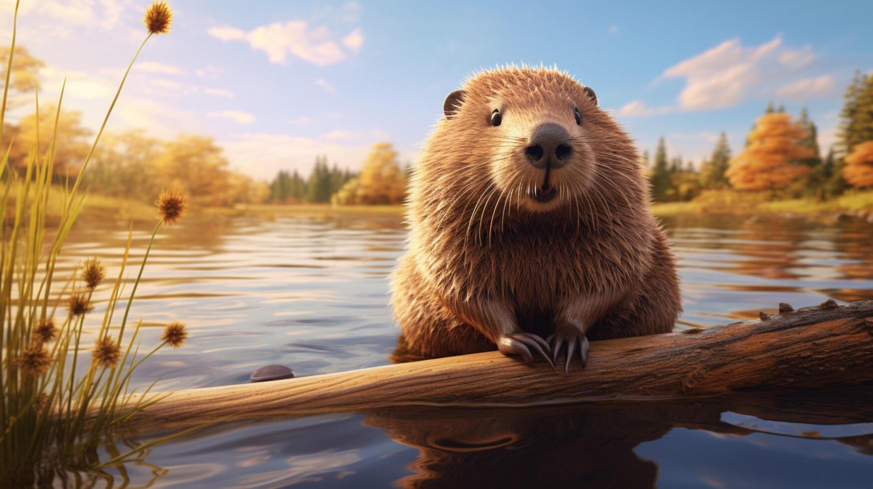 AI generated beaver high quality image photo