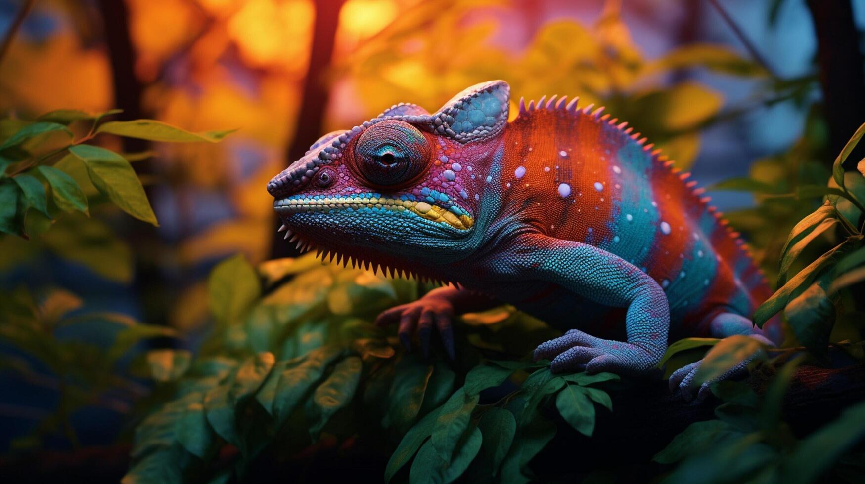 AI generated chameleon high quality image photo
