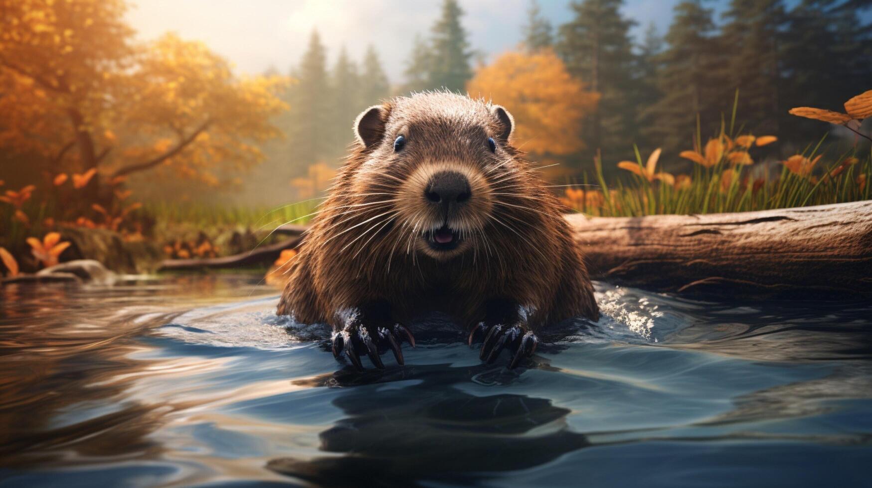 AI generated beaver high quality image photo