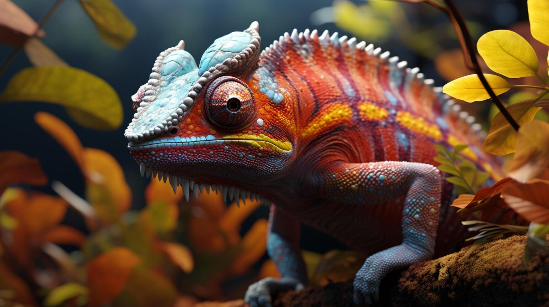 AI generated chameleon high quality image photo
