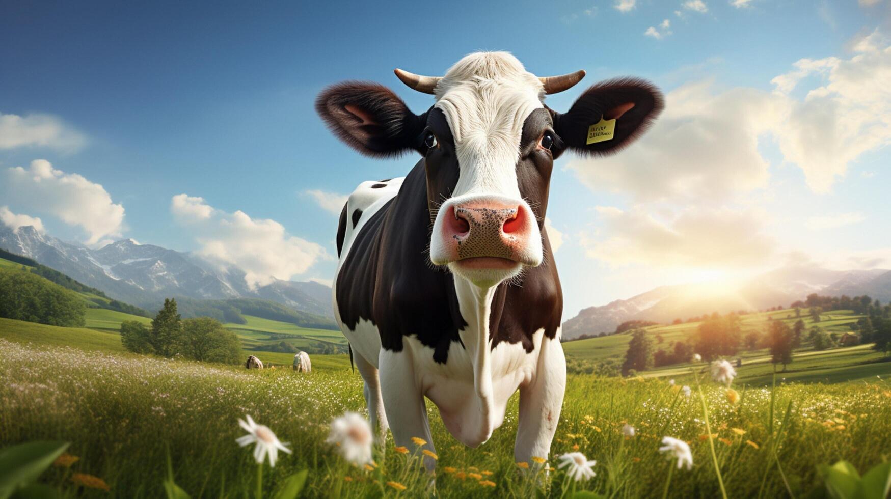 AI generated cow high quality image photo