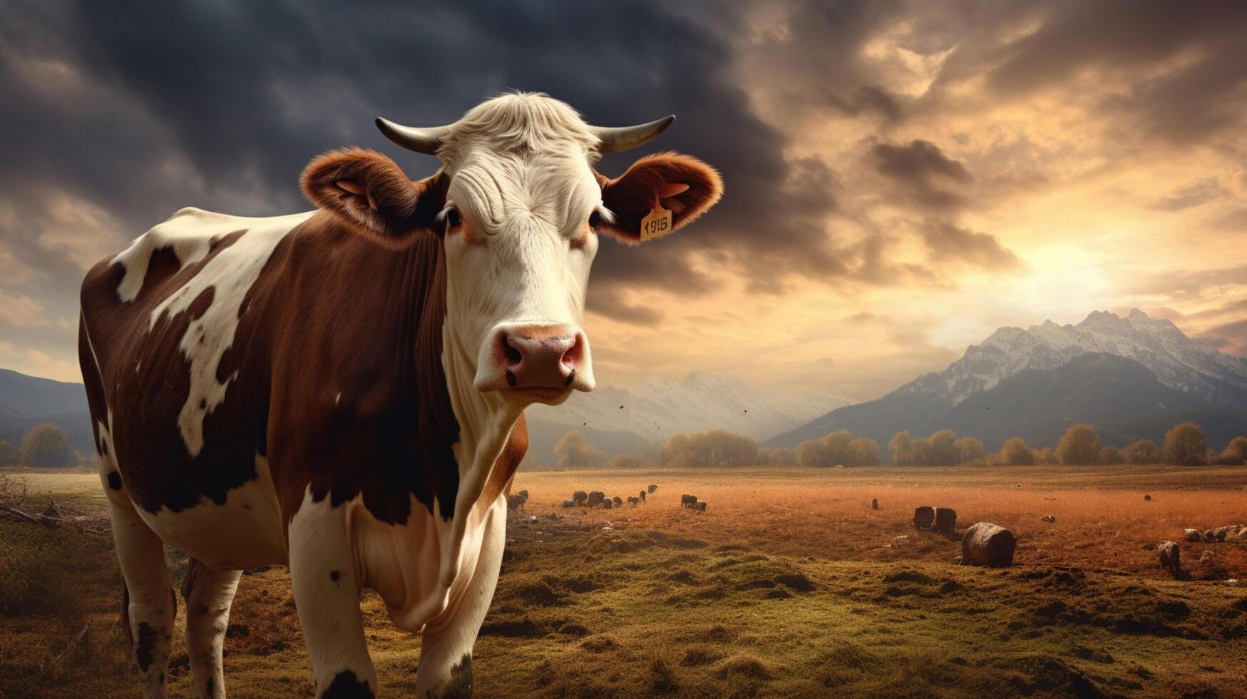 AI generated cow high quality image photo