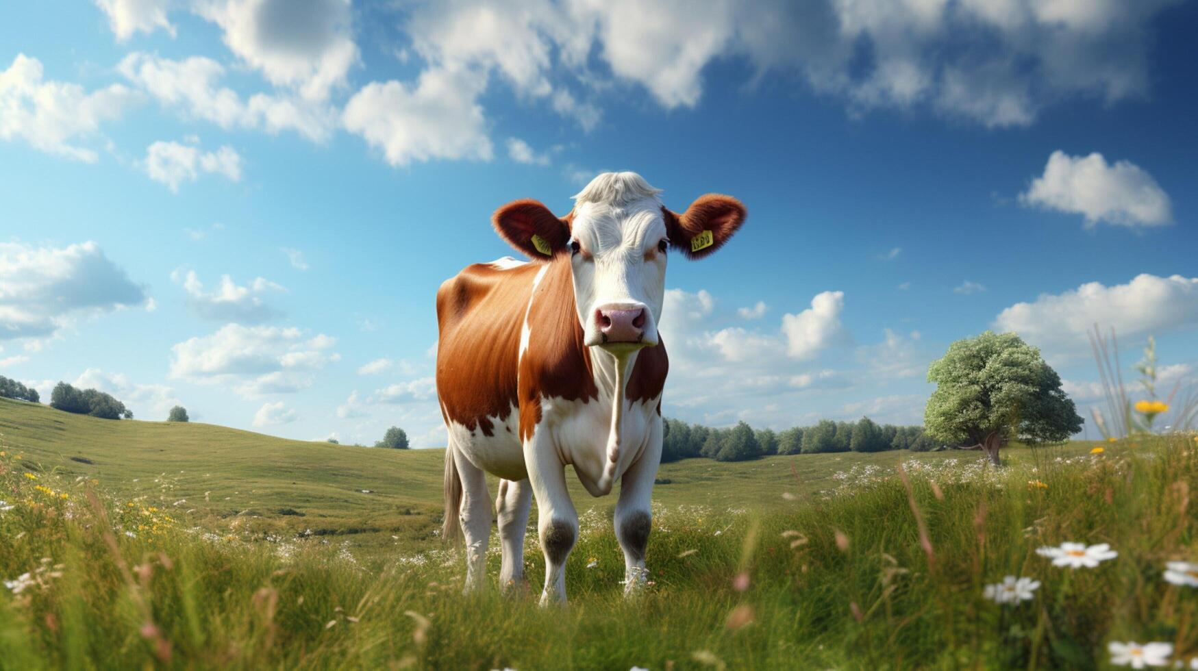 AI generated cow high quality image photo