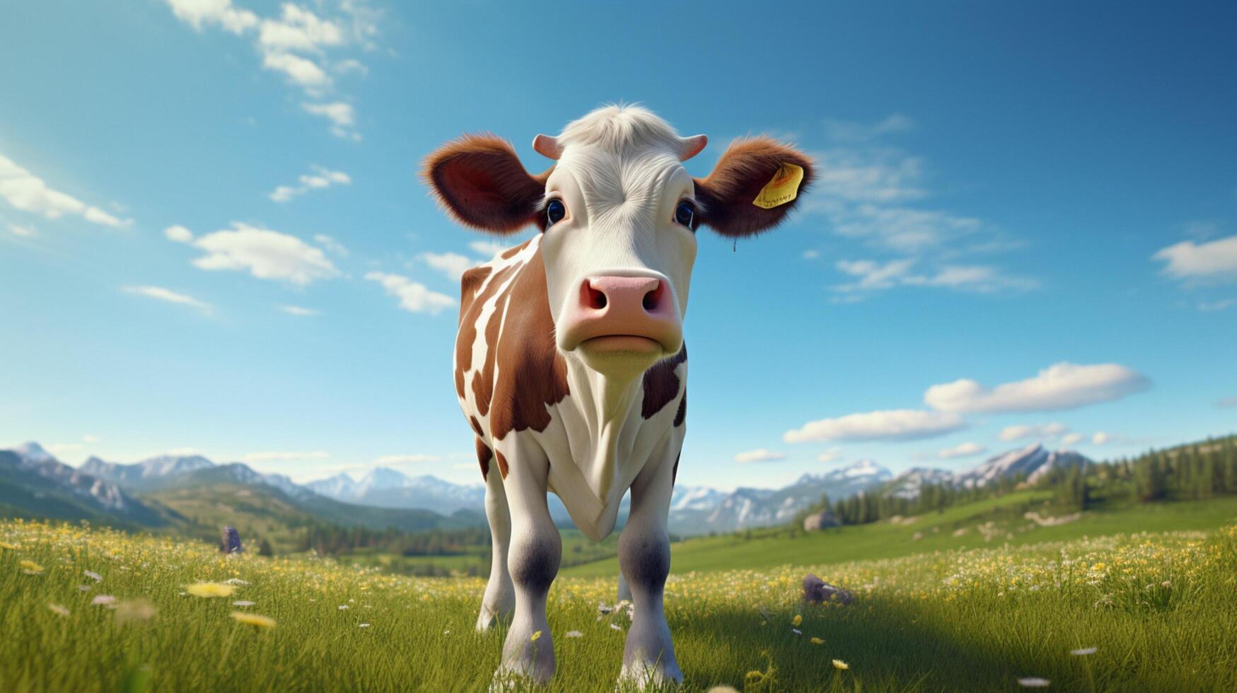 AI generated cow high quality image photo