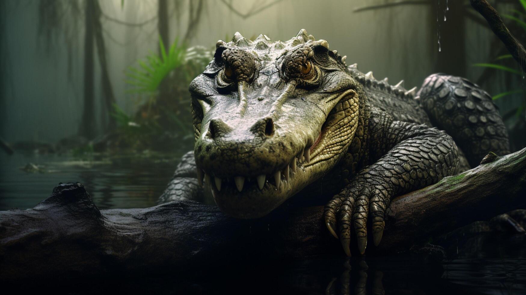 AI generated crocodile high quality image photo