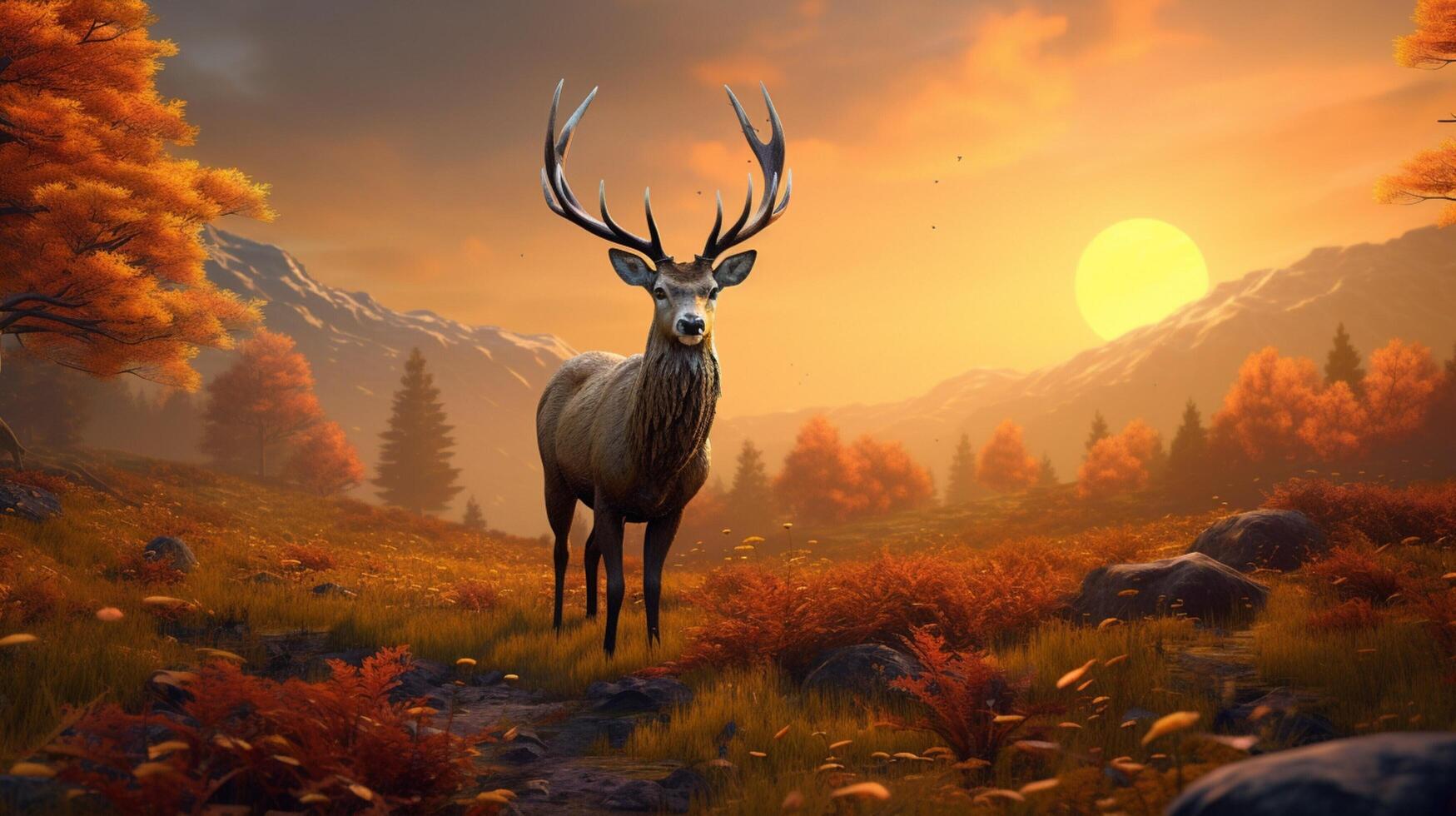 AI generated deer high quality image photo