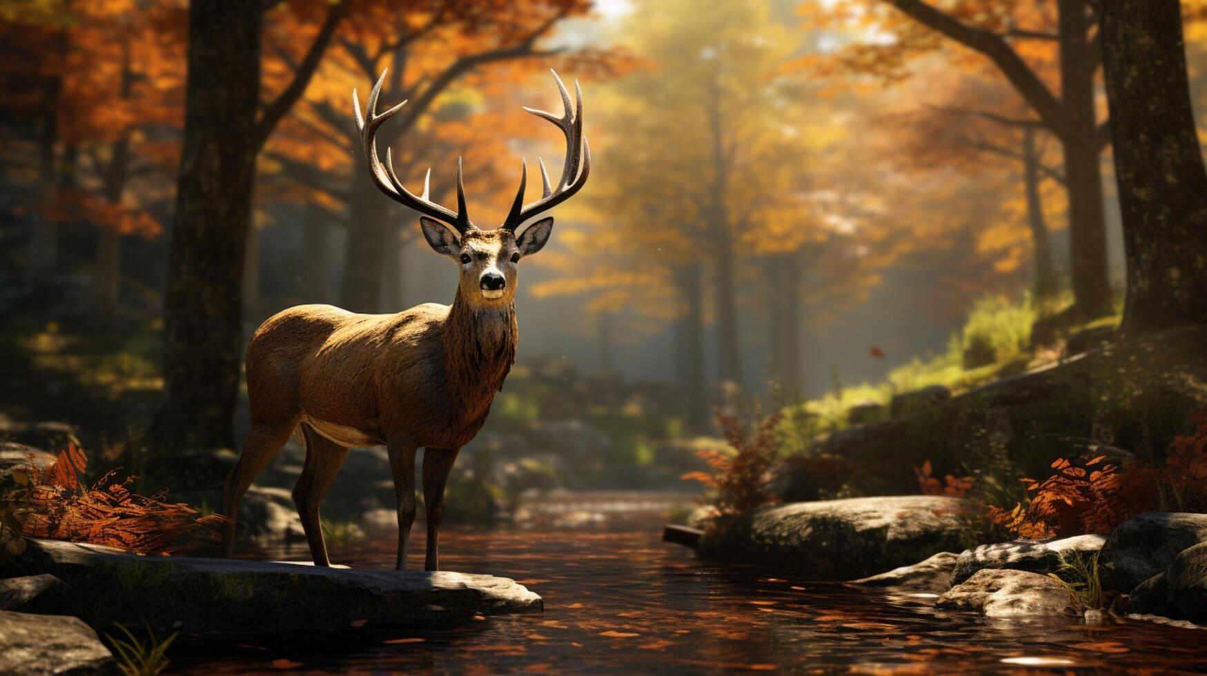 AI generated deer high quality image photo