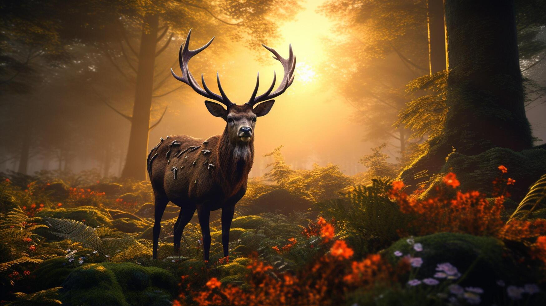 AI generated deer high quality image photo