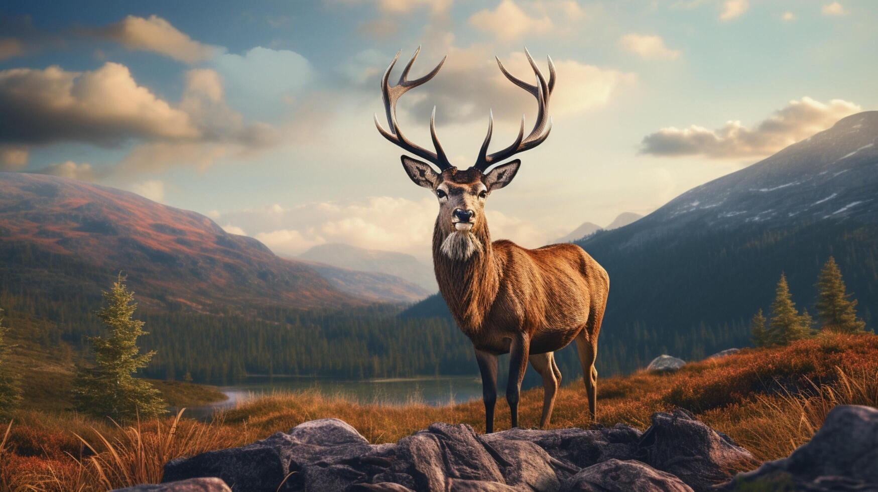 AI generated deer high quality image photo