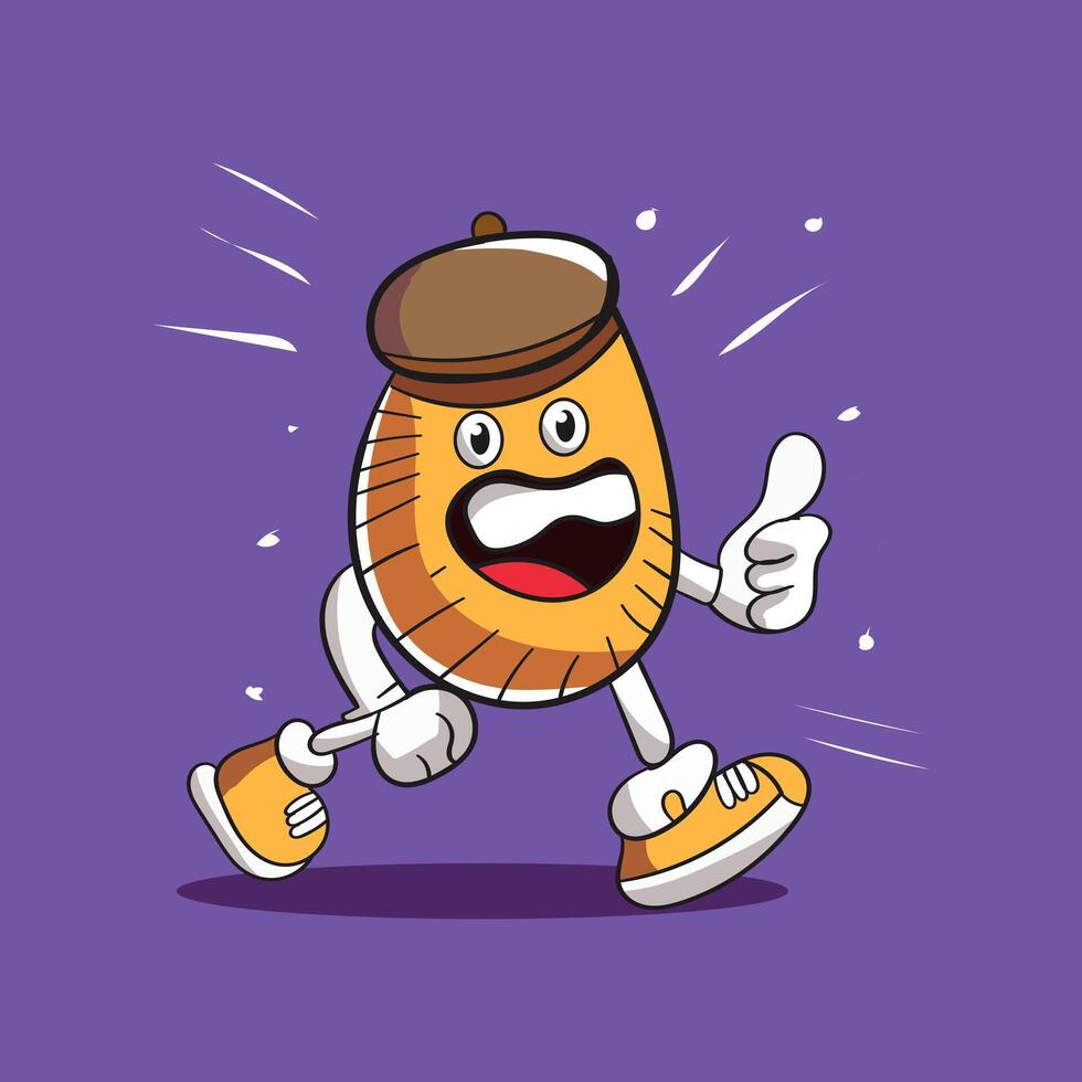 a cartoon character with a hat and a mustache vector