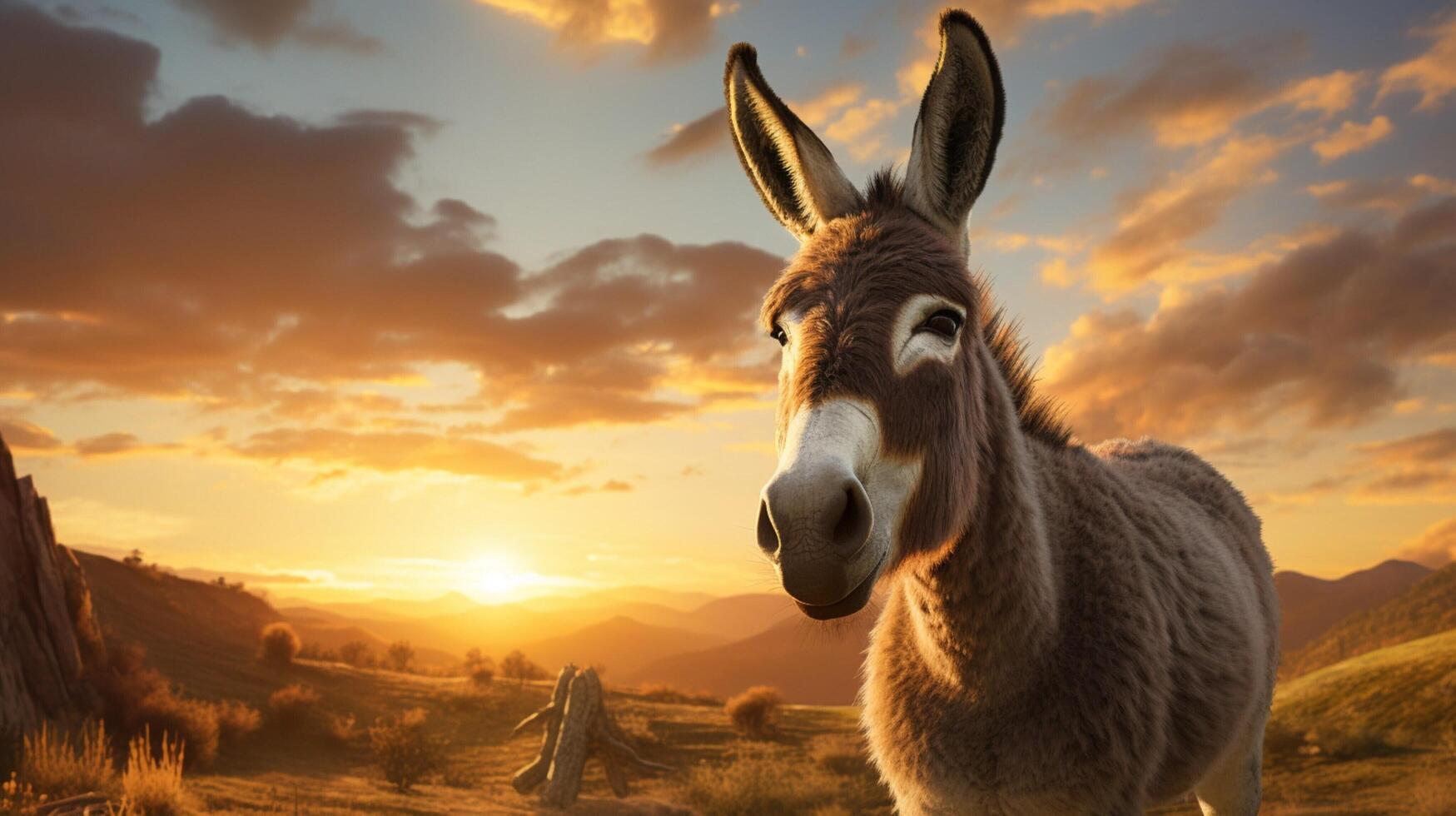 AI generated donkey high quality image photo