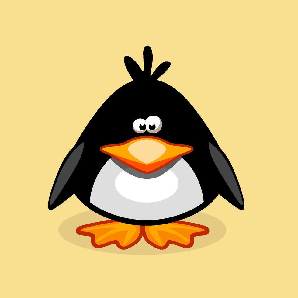 linda pingüino en plano estilo. frío invierno símbolo. antártico pájaro, animal ilustración. vector