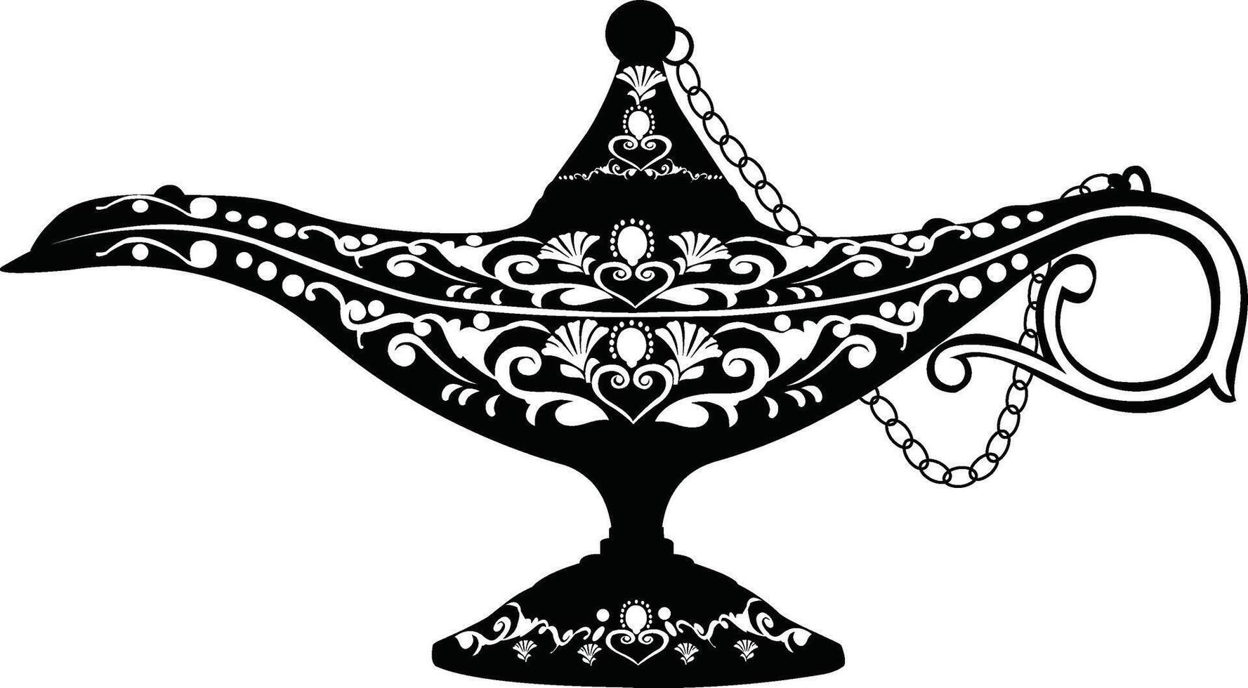 beautiful magic lamp silhouette design on a white background vector