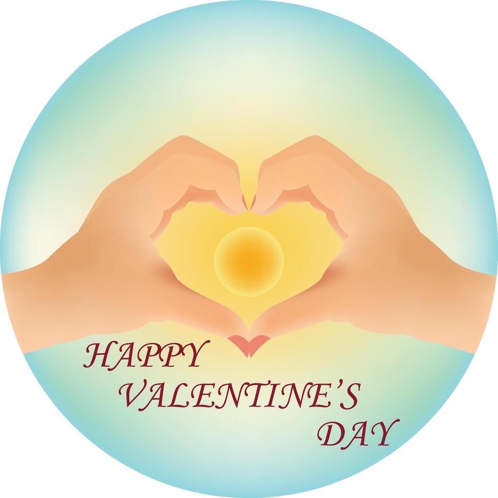 illustration of happy valentines day hand vector with sun vector design on a white background