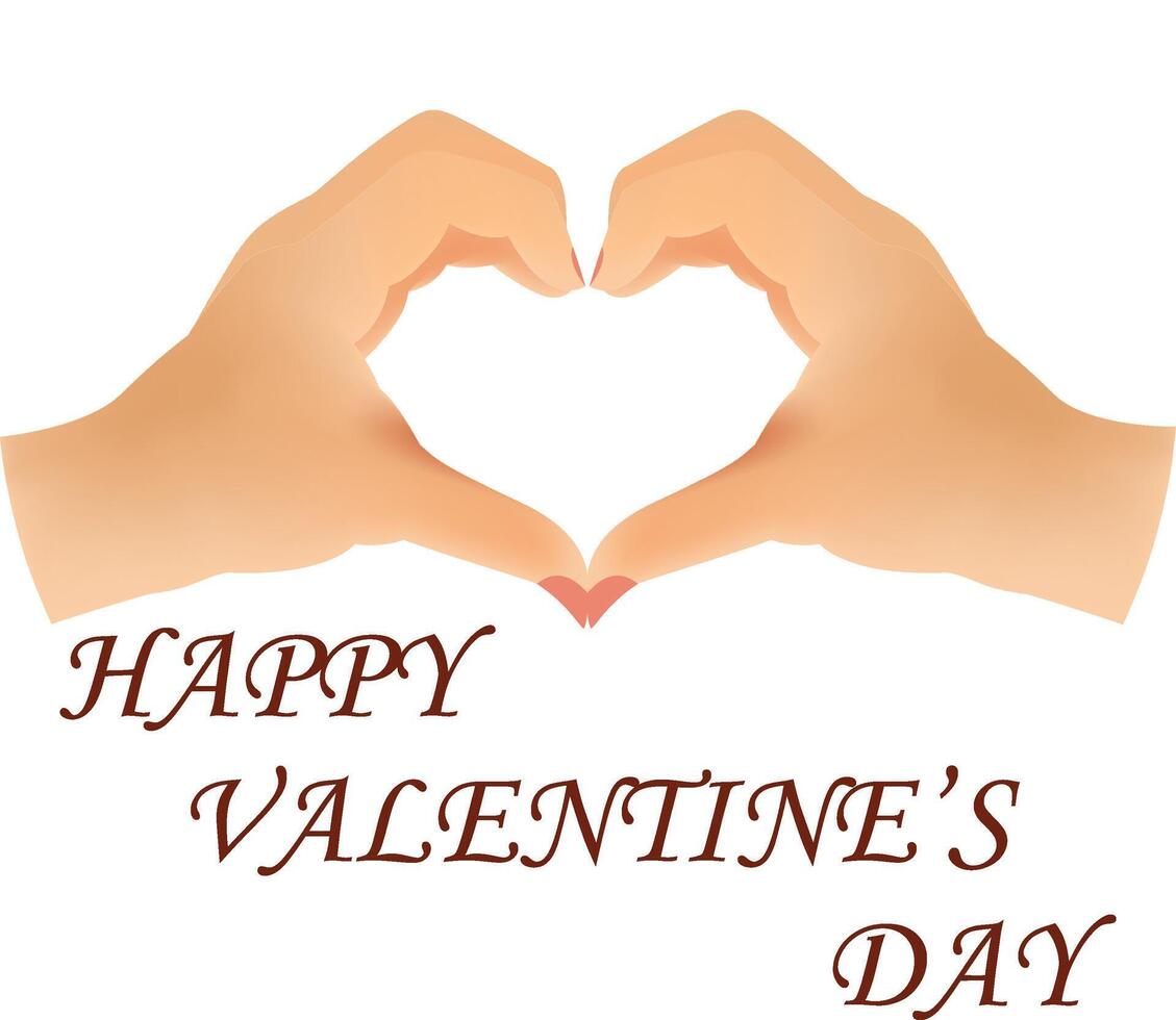 illustration of happy valentines day hand vector design on a white background