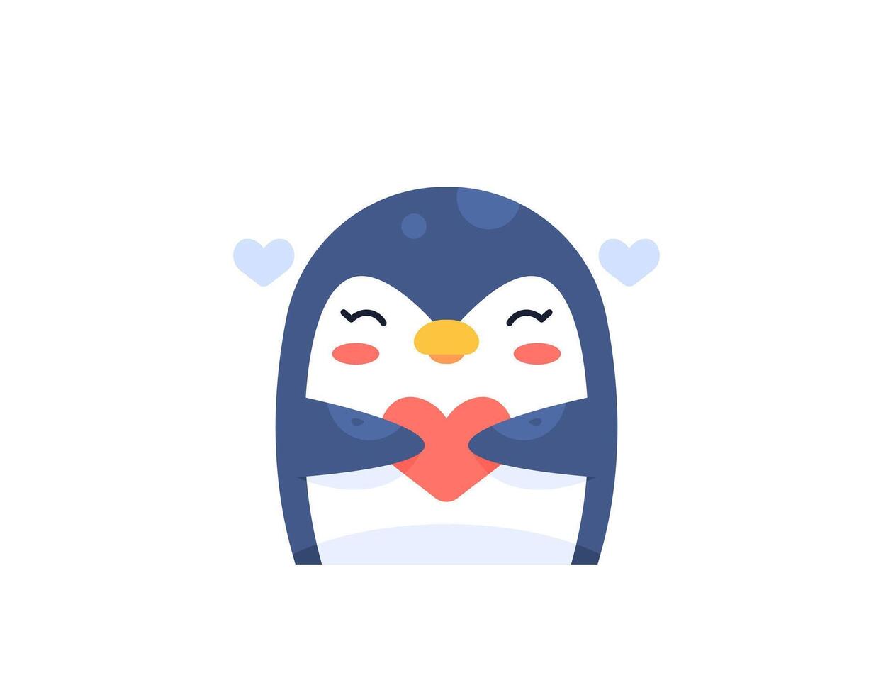 un ilustración de un linda pingüino participación un corazón o símbolo de amor. divertido, lindo, y adorable pingüino caracteres. animales y amor. gráfico elementos de San Valentín día. ilustración diseño para póster vector