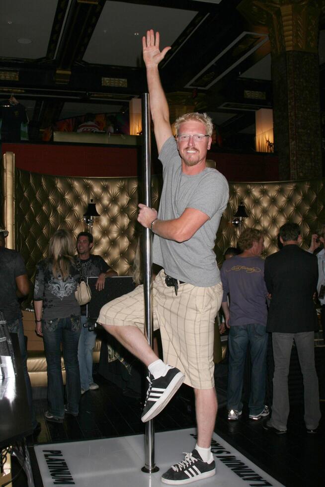 Jake Busey Showing his moves on a stripper pole made by Platinum Stages GBK MTV Movie Awards Gifting Suites  Crimson  Opera Los Angeles,  CA May 30, 2008 photo