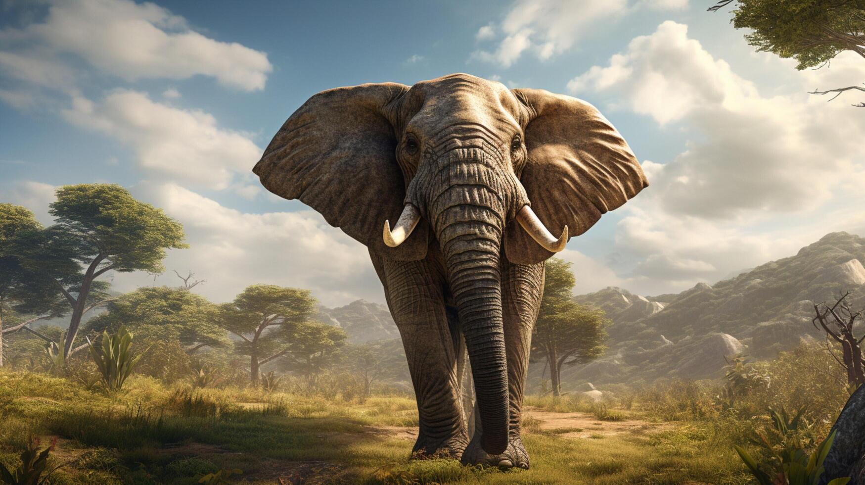 AI generated elephant high quality image photo