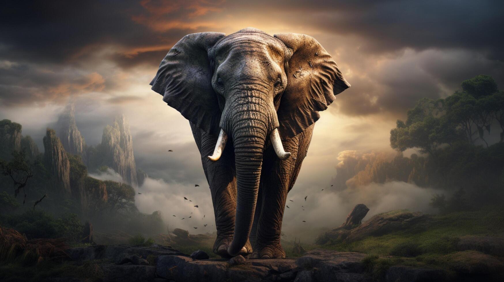 AI generated elephant high quality image photo