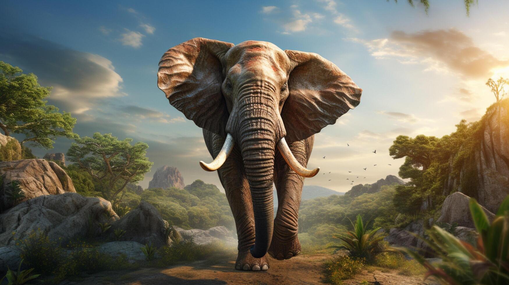 AI generated elephant high quality image photo