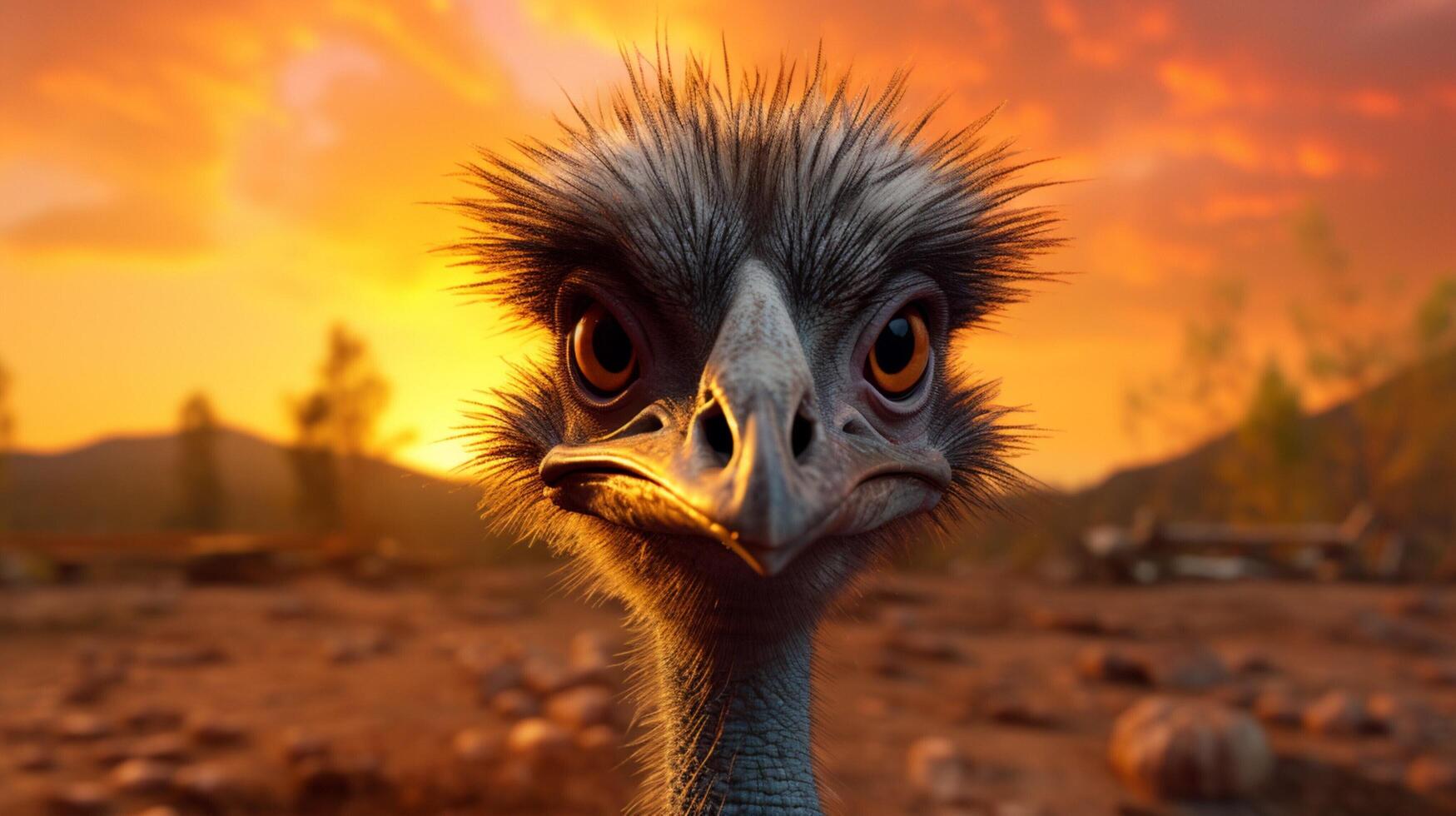 AI generated emu high quality image photo