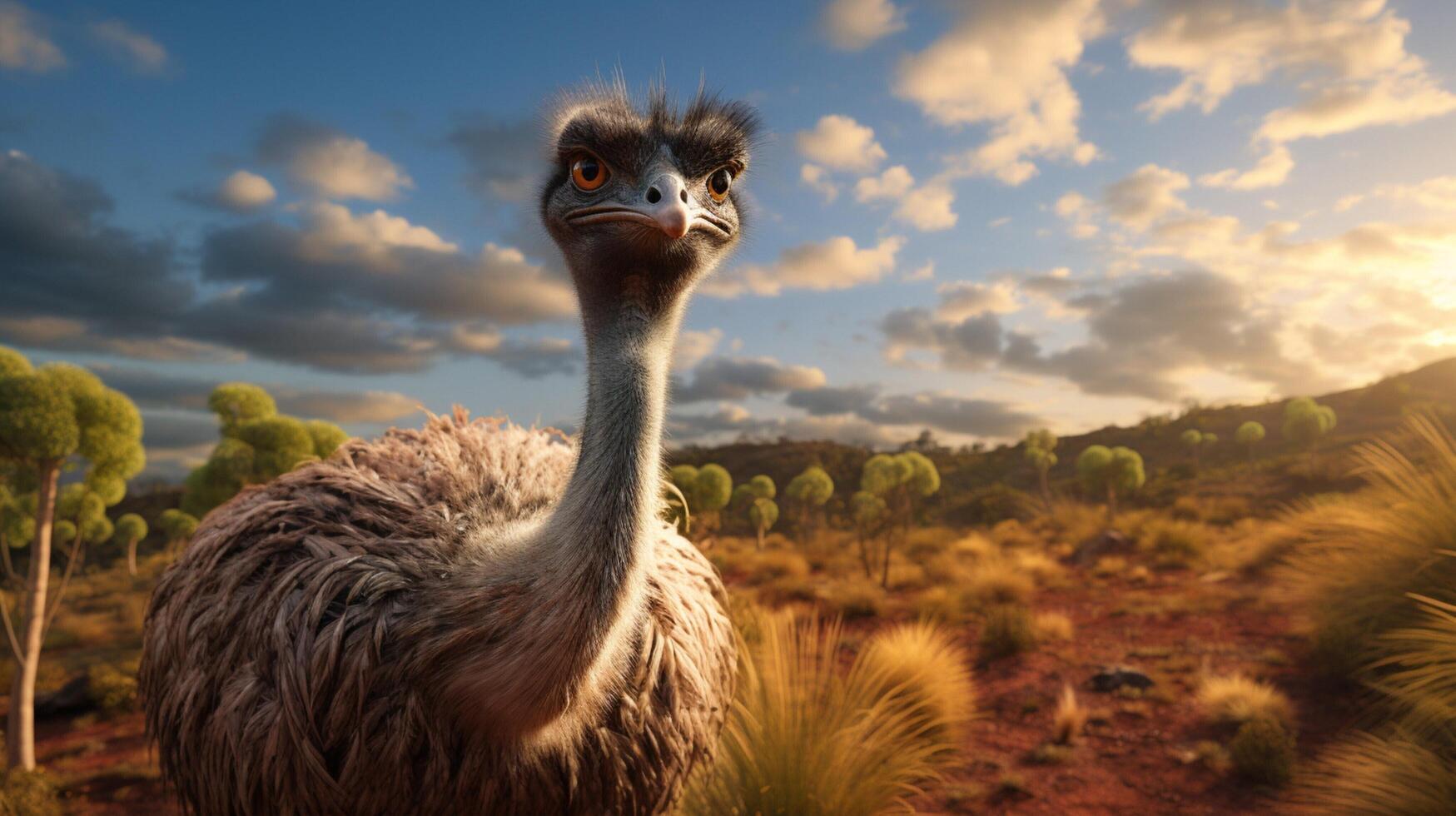 AI generated emu high quality image photo