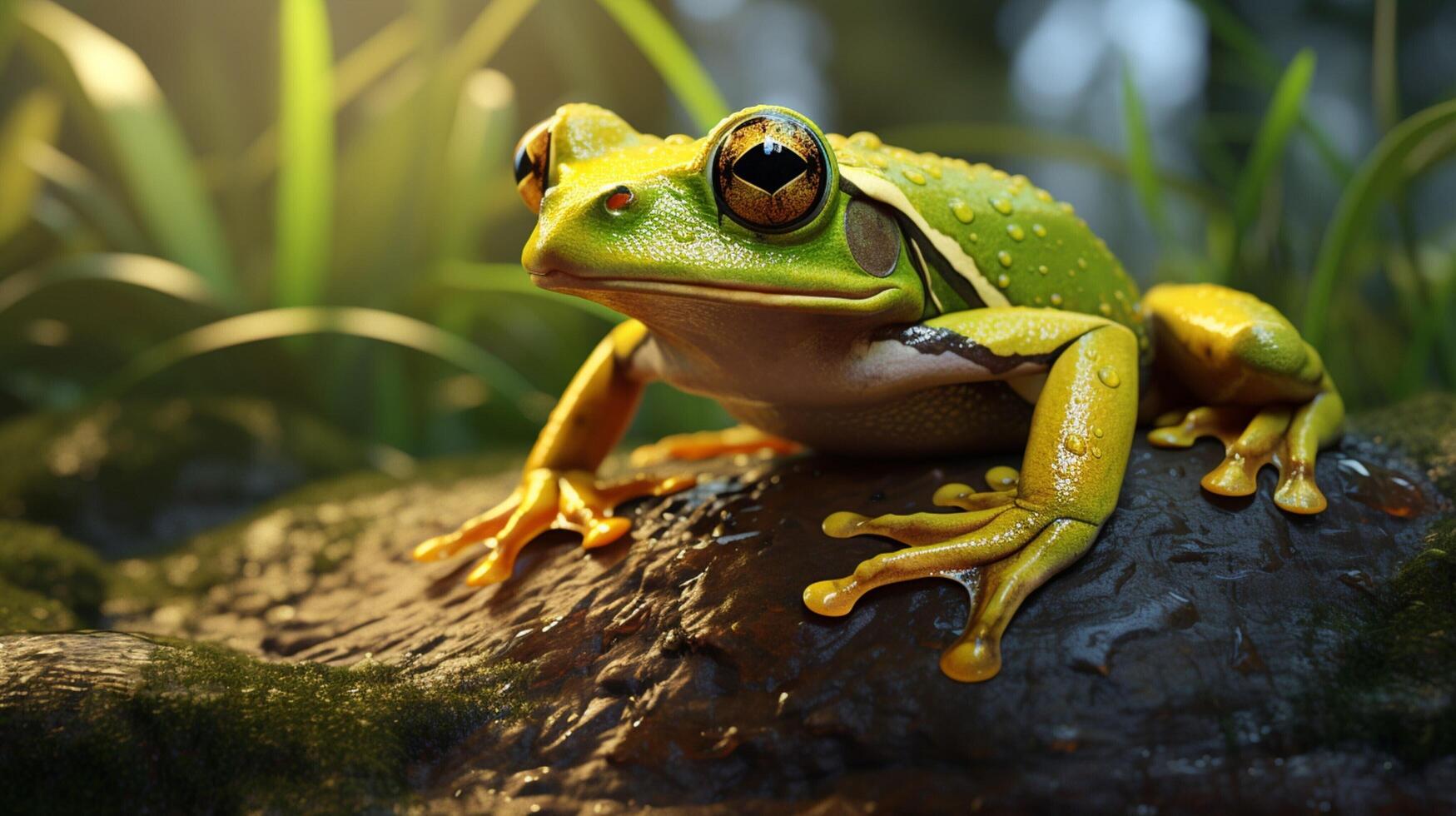 AI generated frog high quality image photo