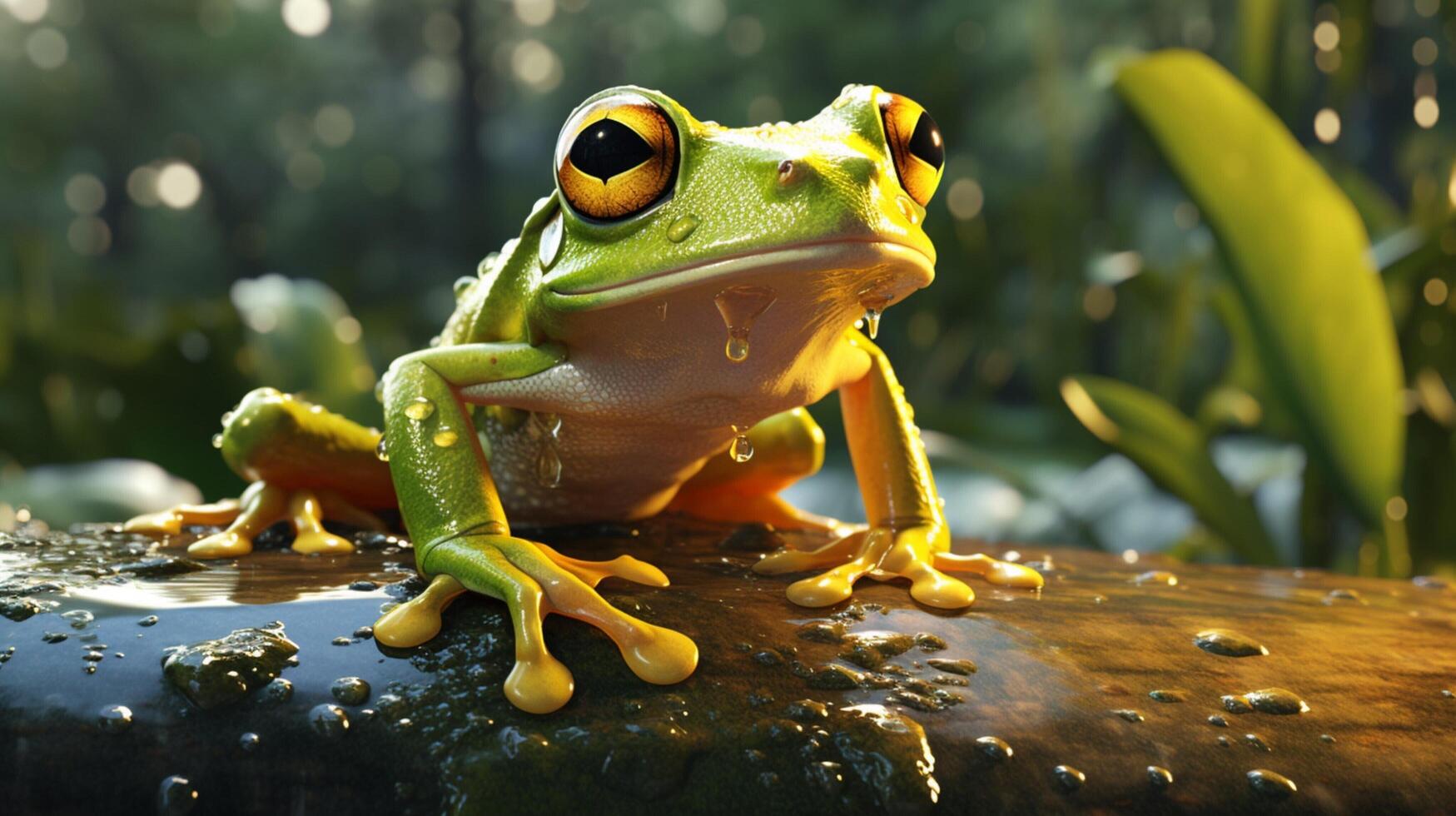 AI generated frog high quality image photo