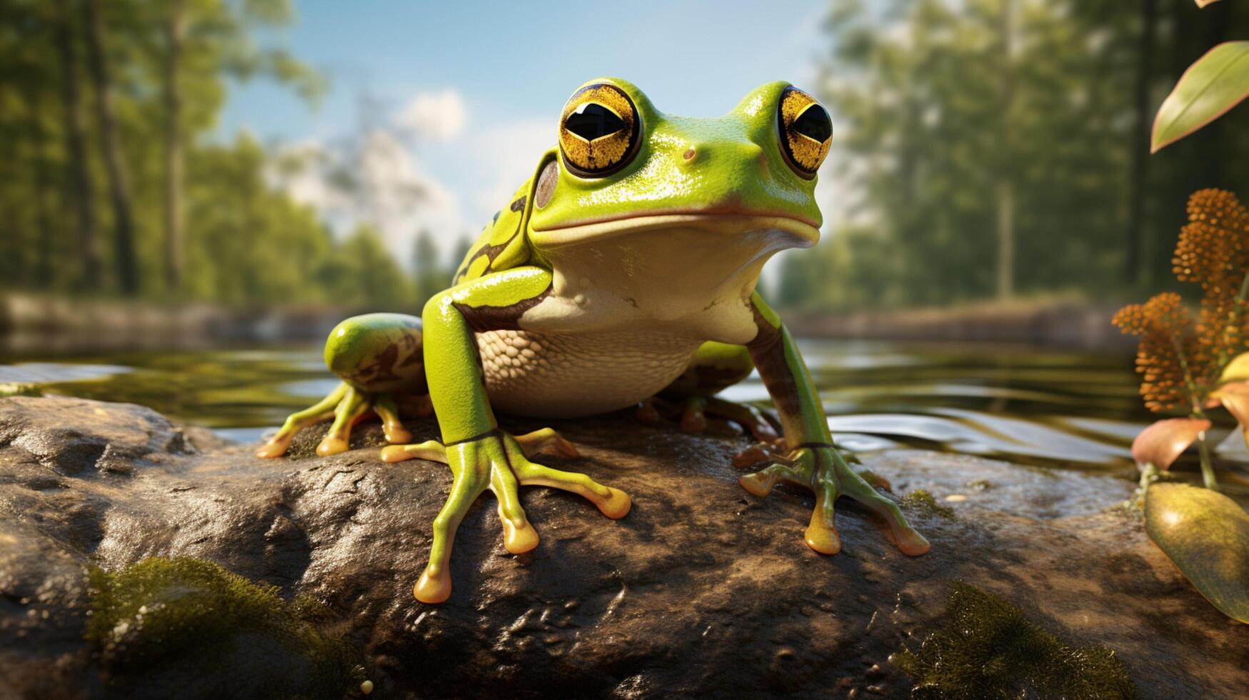 AI generated frog high quality image photo