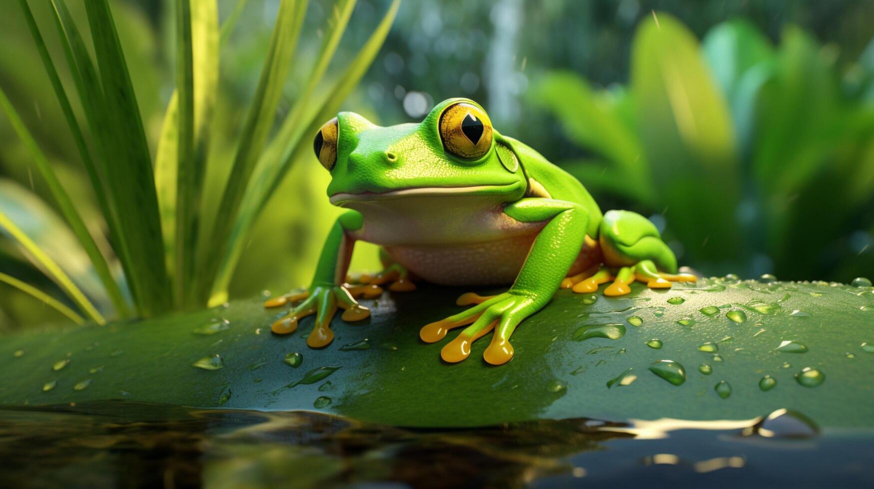 AI generated frog high quality image photo