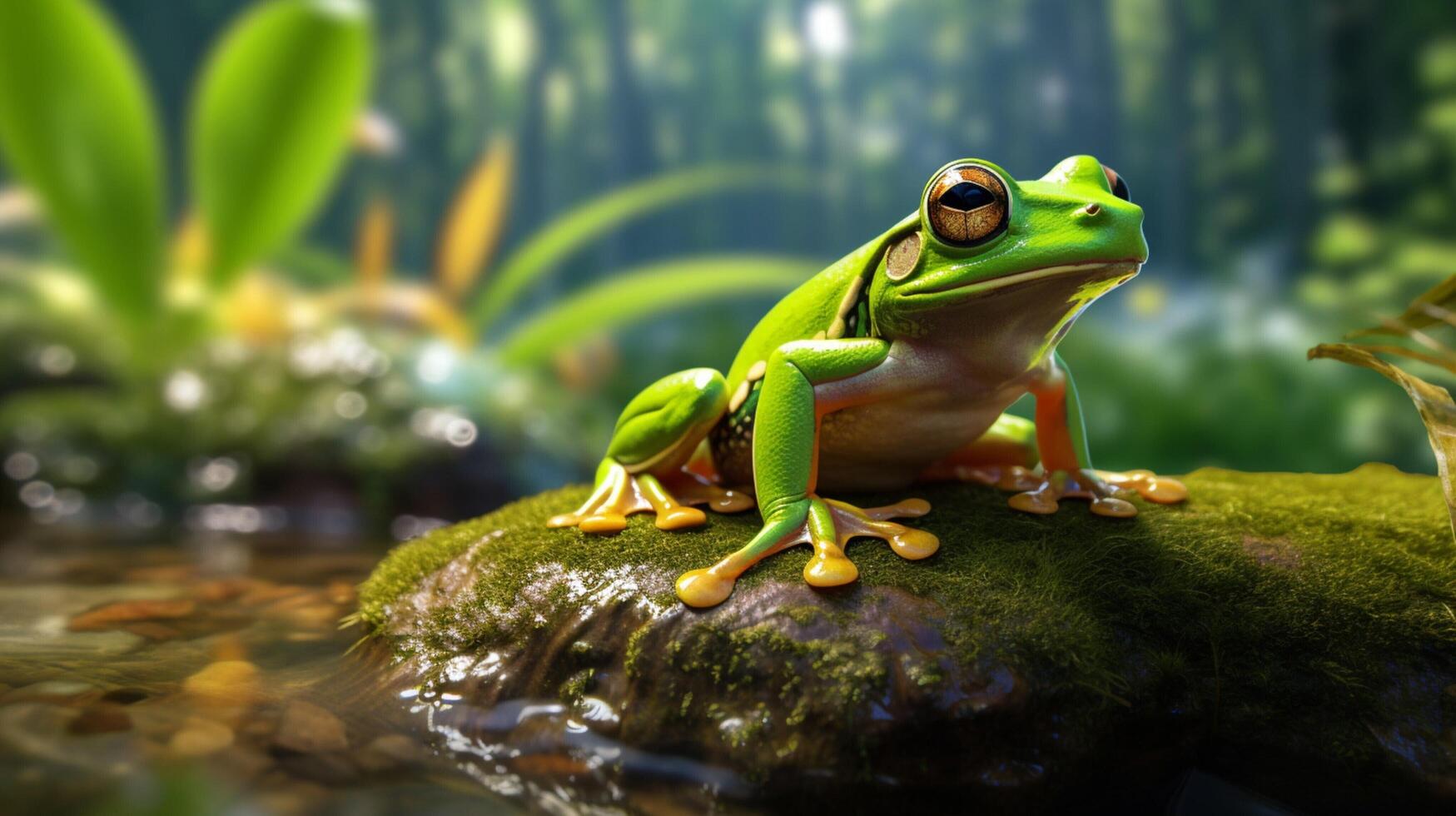 AI generated frog high quality image photo