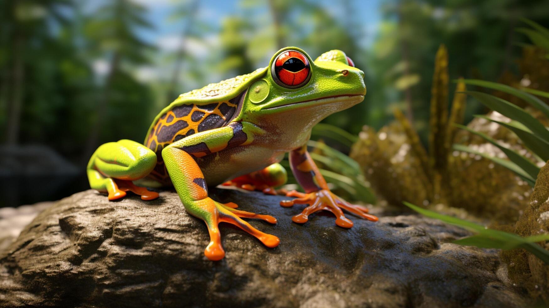 AI generated frog high quality image photo