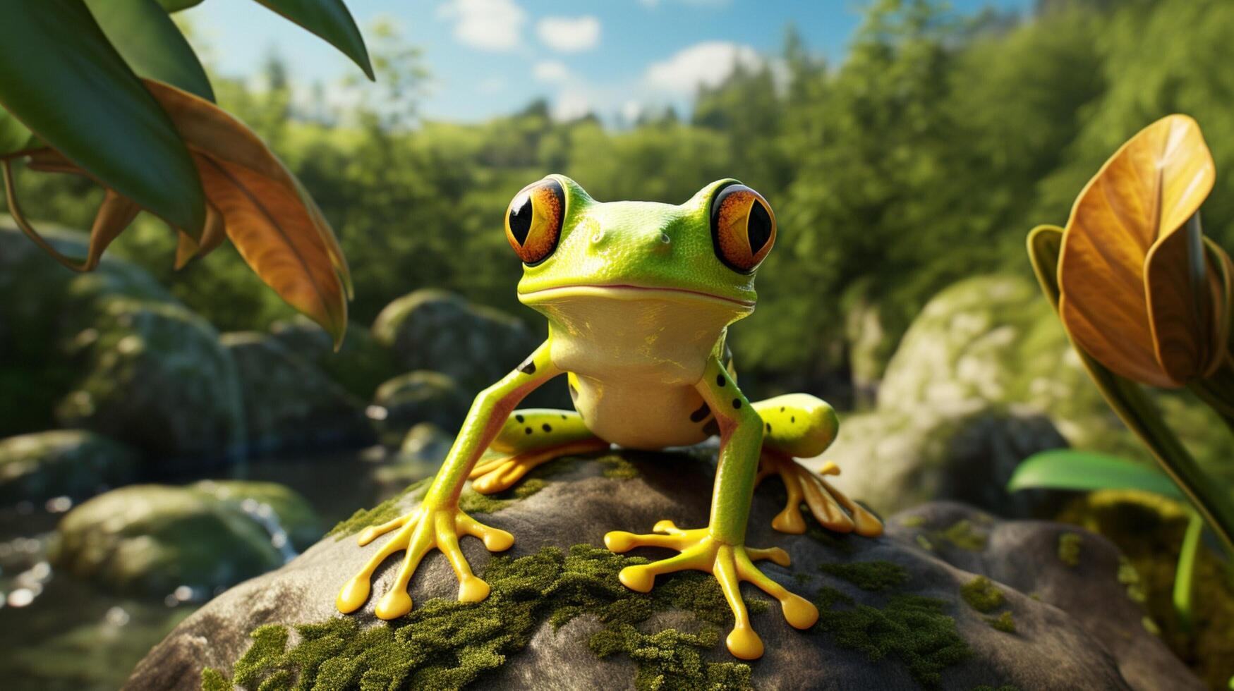 AI generated frog high quality image photo